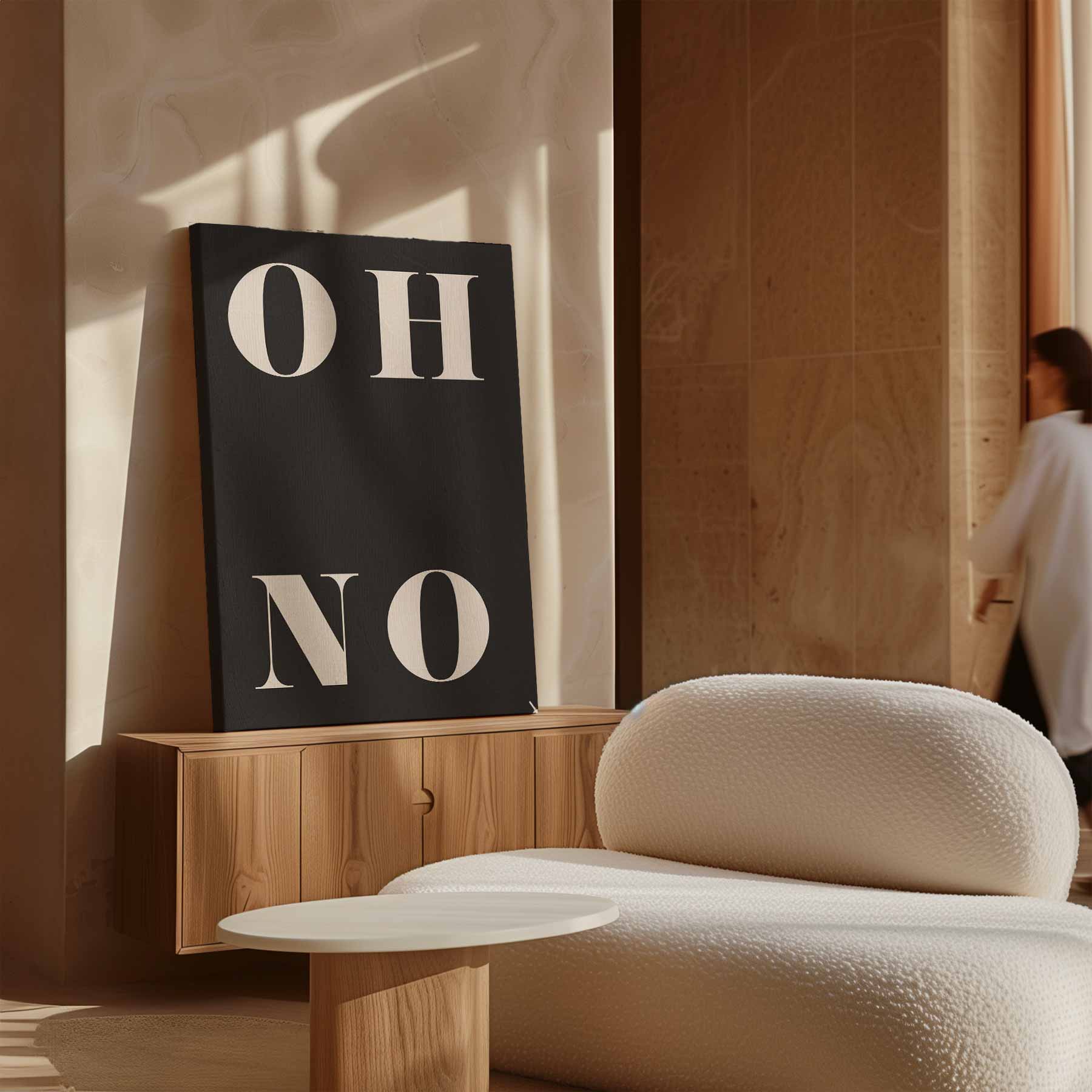 OH NO Typografie Art Kunstwerk-canvas-dibond-plexiglas-wanddecoratie-WallArtistic