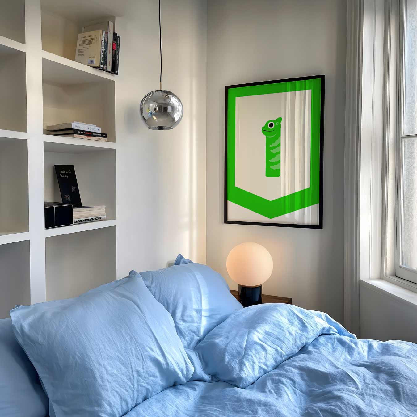 Vrolijke Kameleon Kunstposter