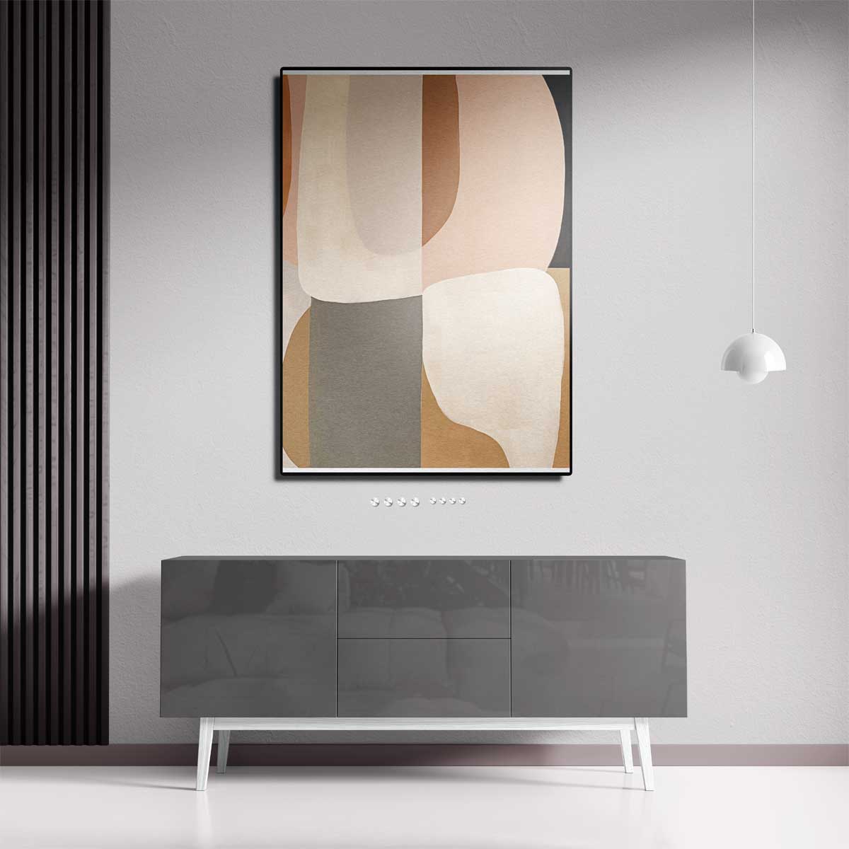 Minimalistische Abstractie in Aardetinten Kunstwerk-canvas-dibond-plexiglas-wanddecoratie-WallArtistic