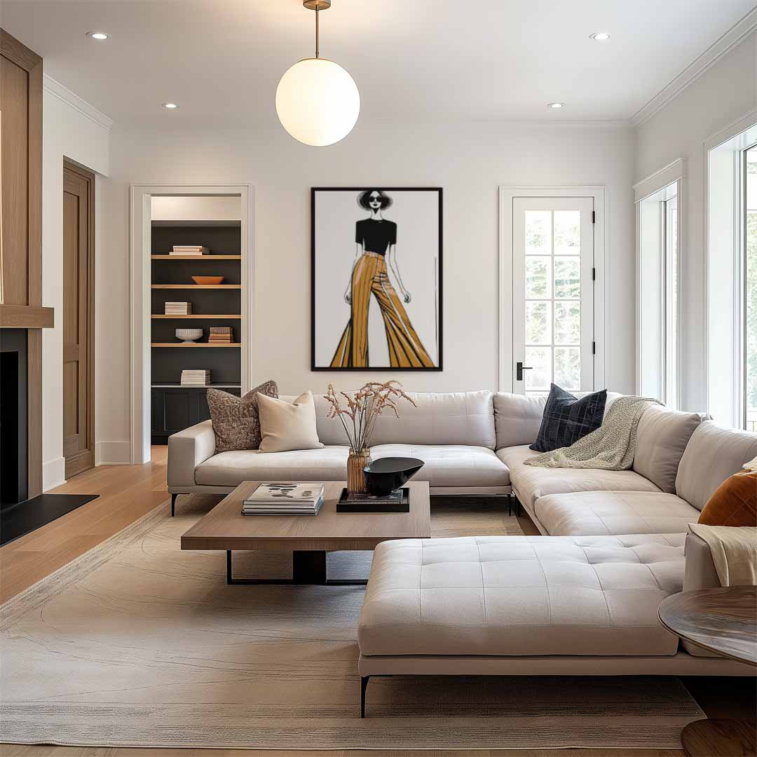 Elegante Mode-Illustratie Kunstwerk-canvas-dibond-plexiglas-wanddecoratie-WallArtistic