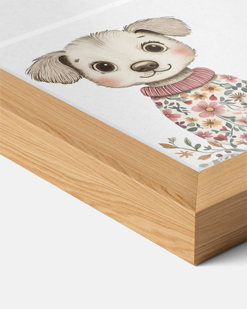 Schattige Puppy met Bloemen Trui Poster