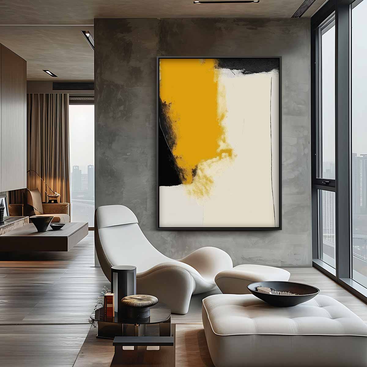 Stroom van Oker Kunstwerk-canvas-dibond-plexiglas-wanddecoratie-WallArtistic