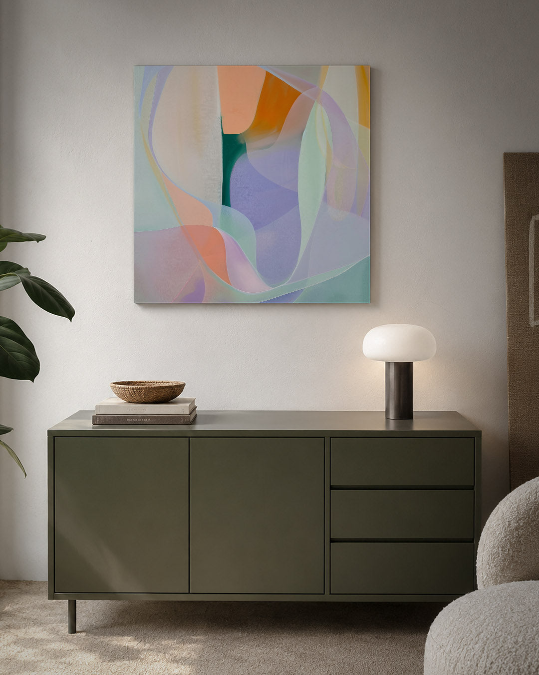Vloeiende kleuren compositie Kunstwerk