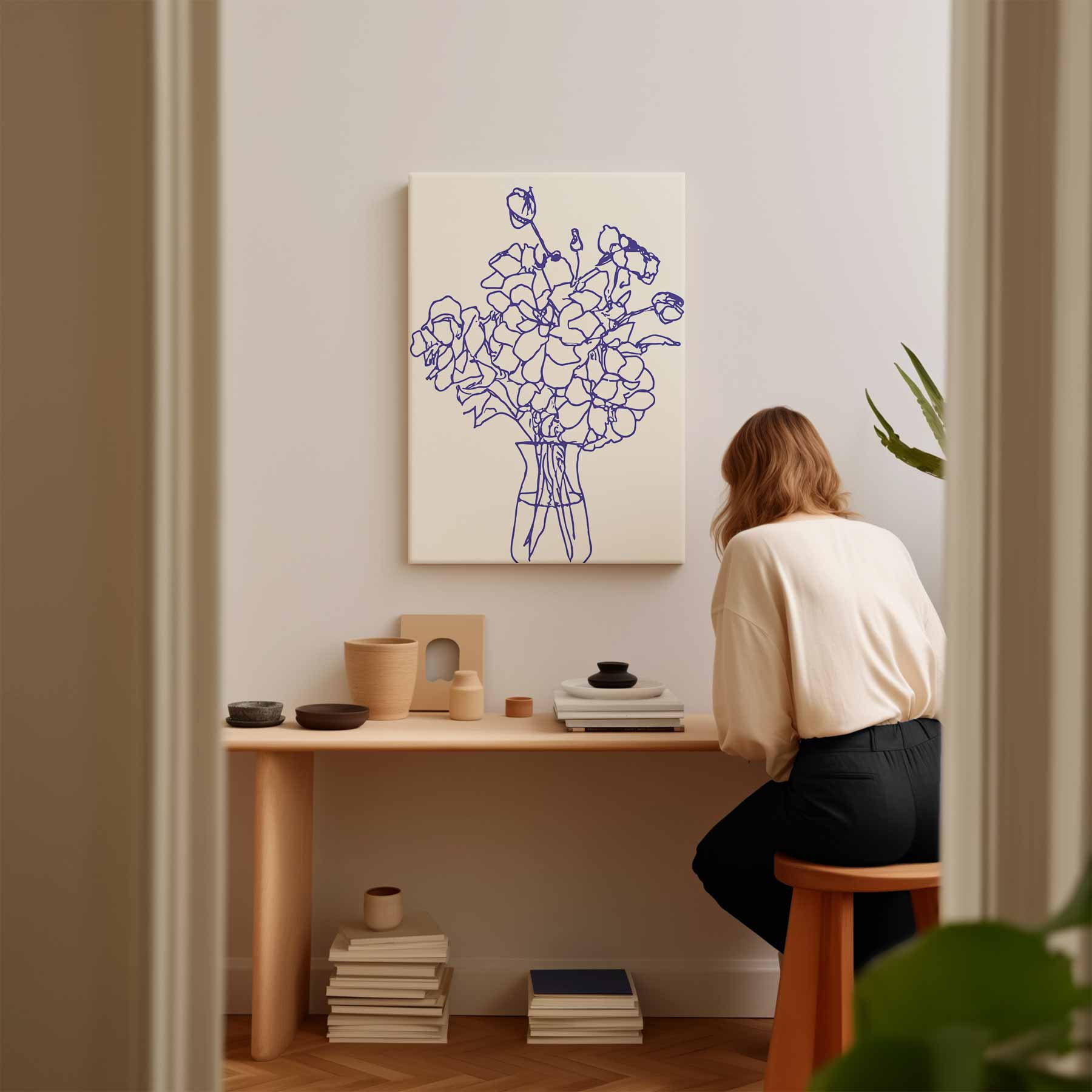 Handgetekende Bloemenpracht Kunstwerk-canvas-dibond-plexiglas-wanddecoratie-WallArtistic
