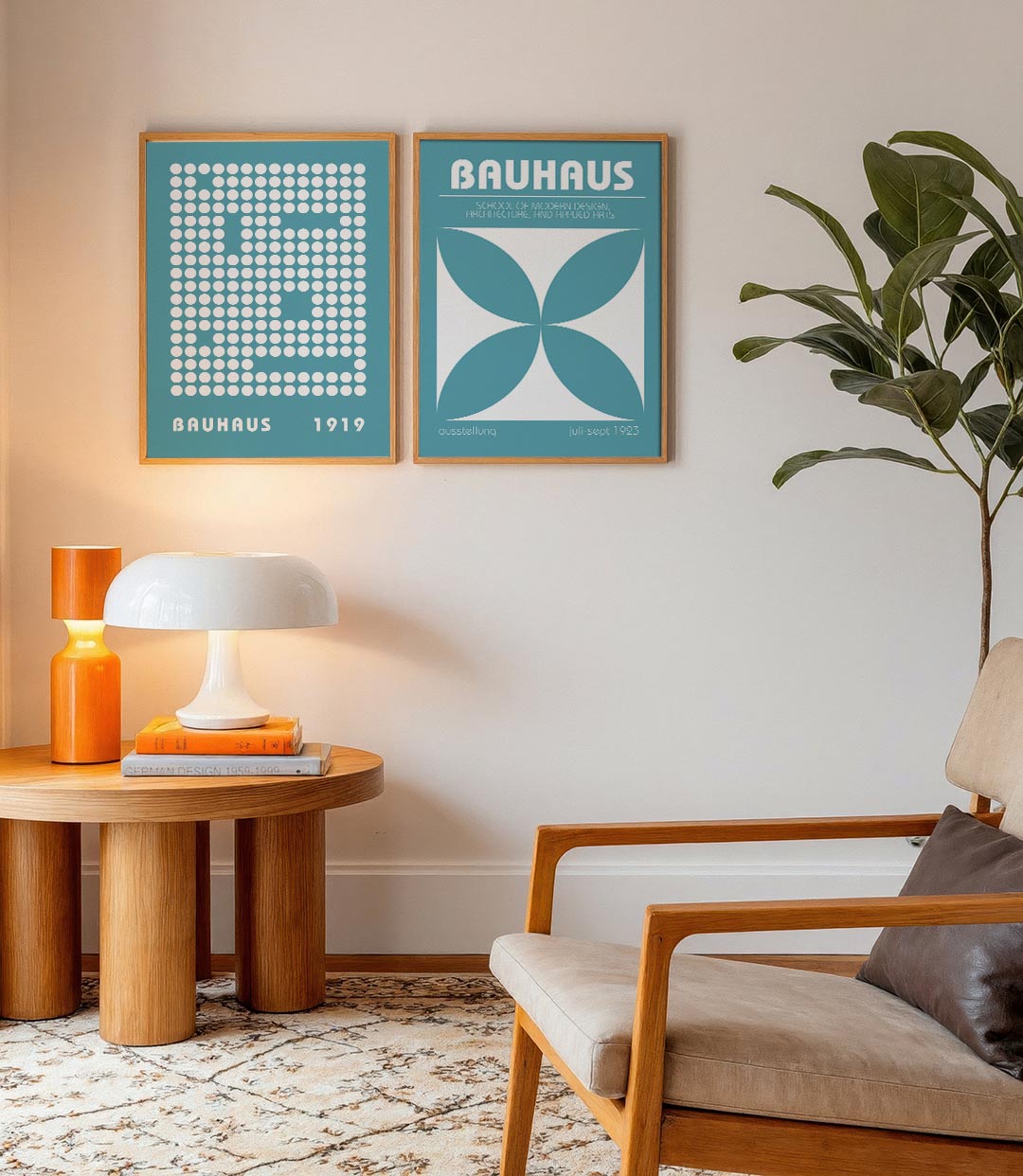 Cirkelpatroon en blauw Posterset