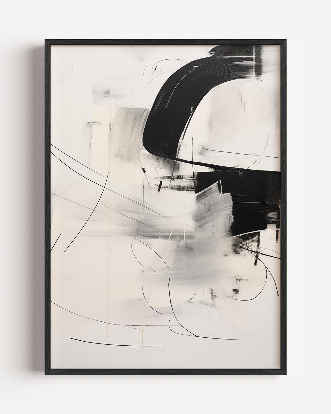 Moderne Abstracte Zwart-Wit Poster-WallArtistic