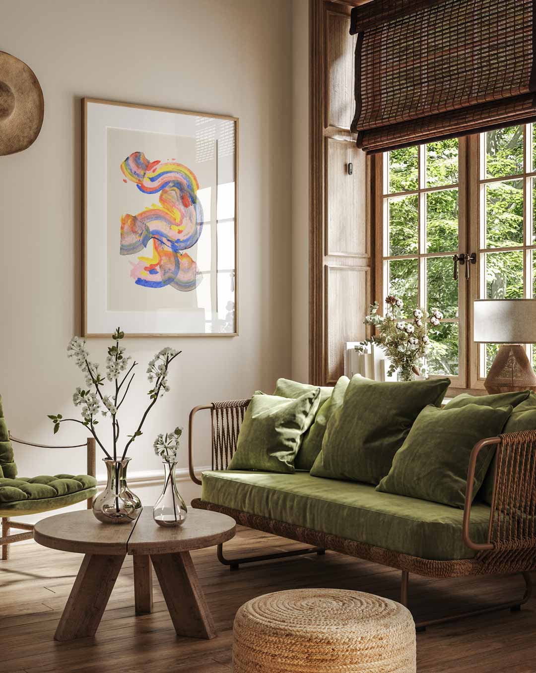 Kleurrijke Abstracte Kunstposter
