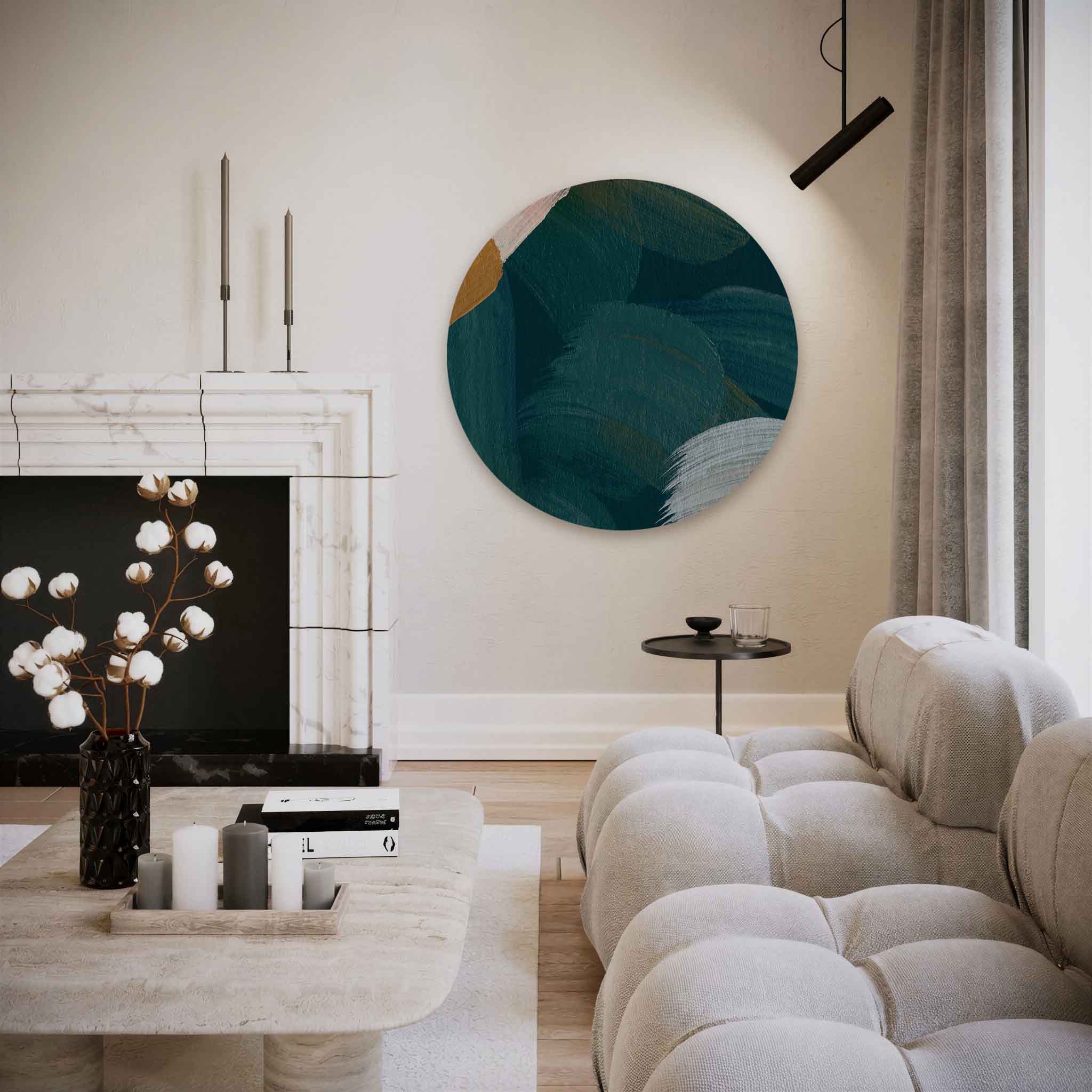 Abstracte penseelstreken Muurcirkel