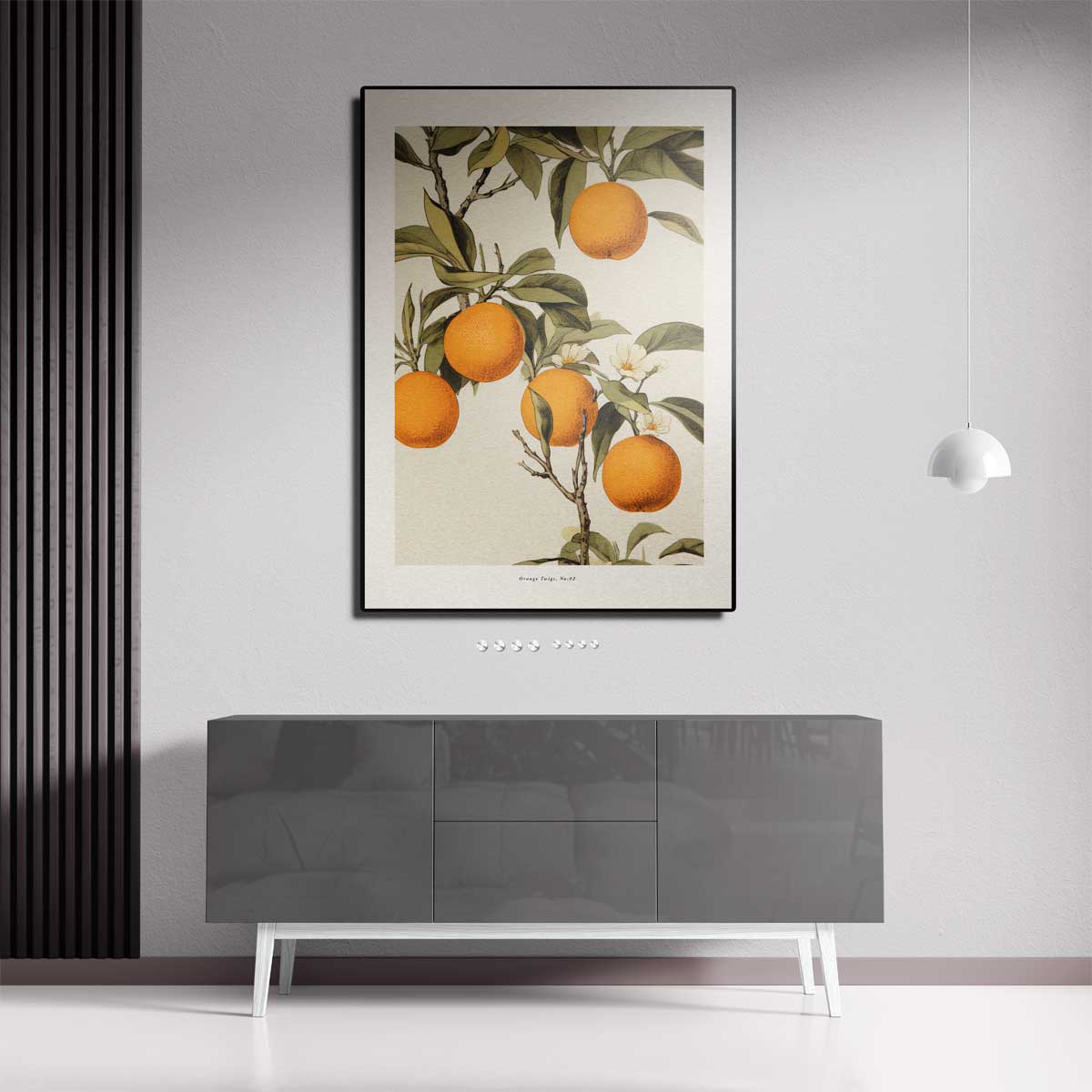 Vintage Sinaasappel Illustratie Kunstwerk-canvas-dibond-plexiglas-wanddecoratie-WallArtistic