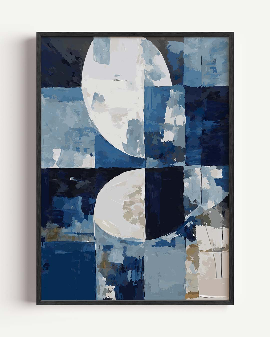 Abstract Blauwe Maannacht Poster-WallArtistic