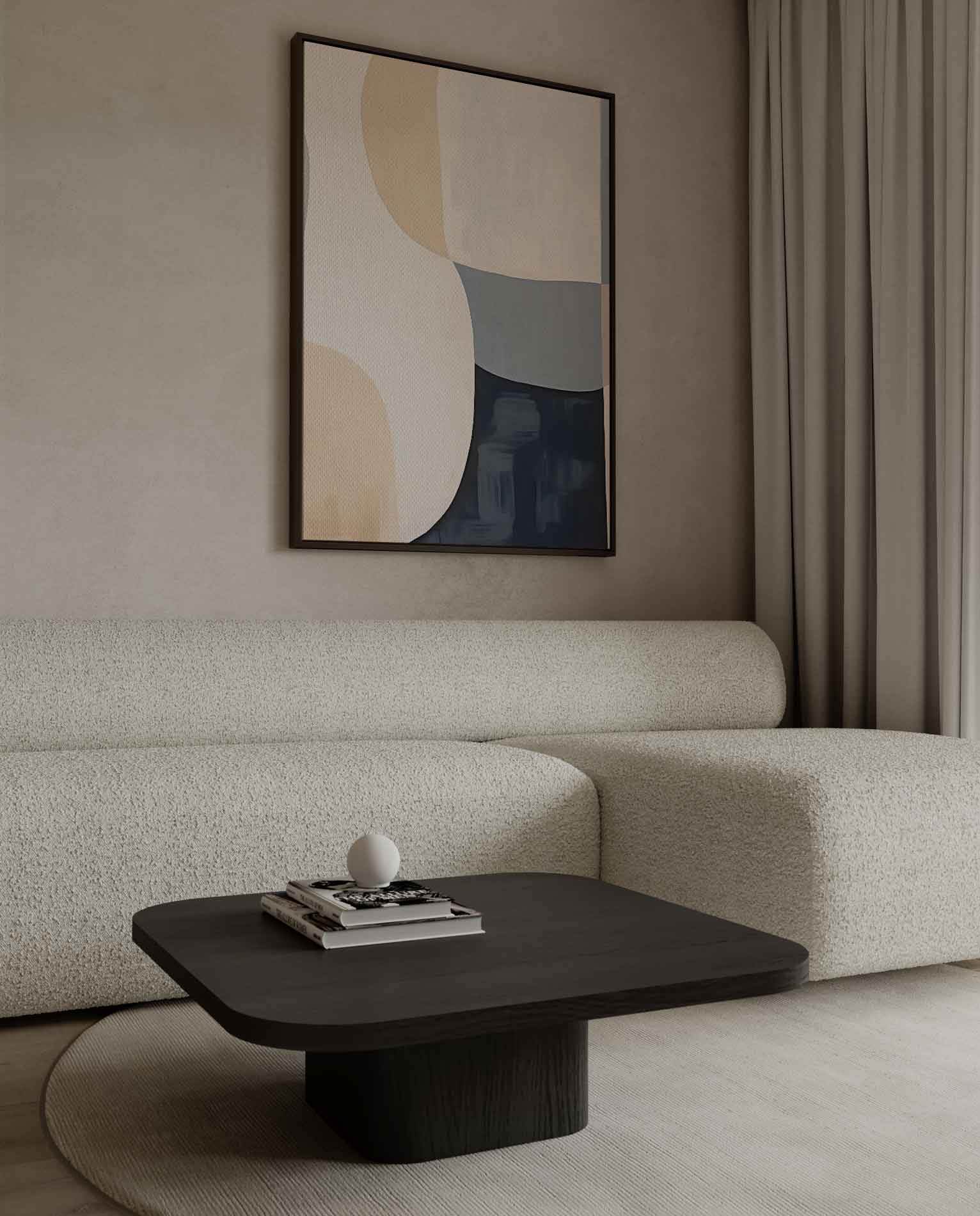 Abstracte Harmonie in Aardetinten Kunstwerk-canvas-dibond-plexiglas-wanddecoratie-WallArtistic