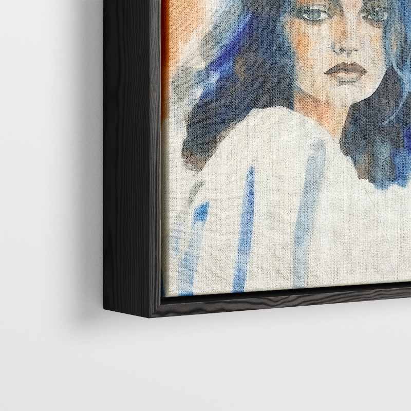 Dromerige Blik in Blauw Kunstwerk-canvas-dibond-plexiglas-wanddecoratie-WallArtistic