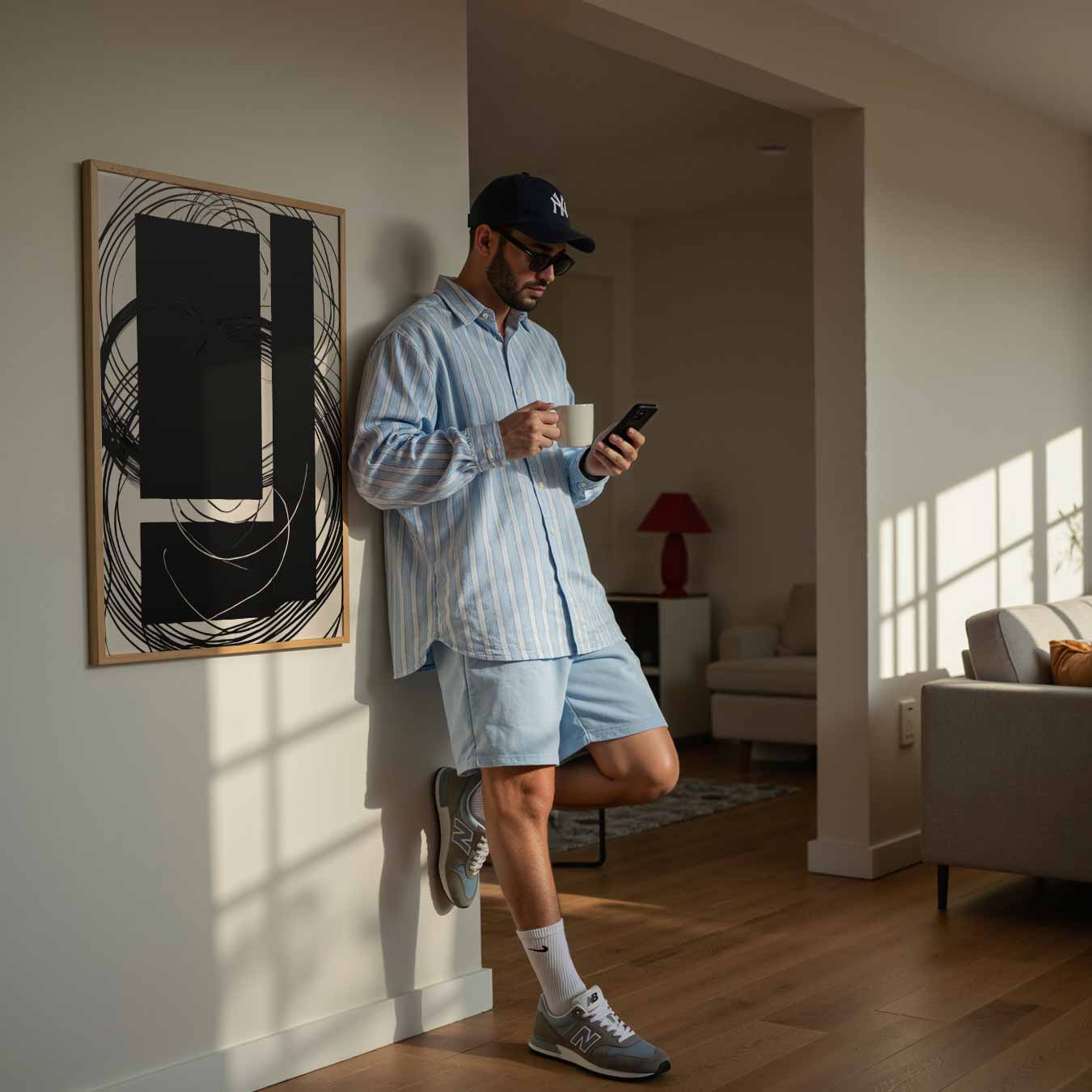 Abstracte Chaos in Zwart Poster-WallArtistic