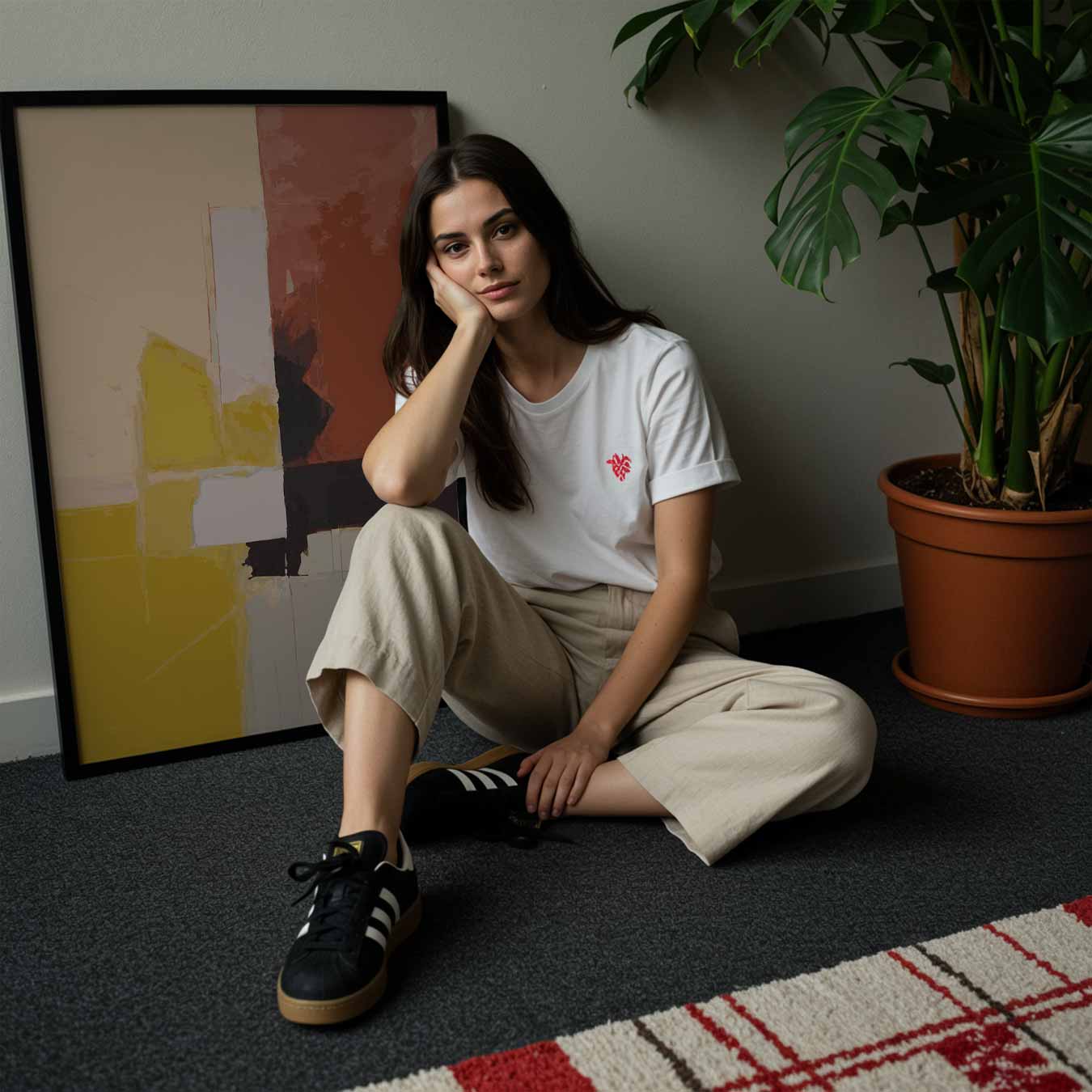 Abstracte Rode Beleving Poster-WallArtistic