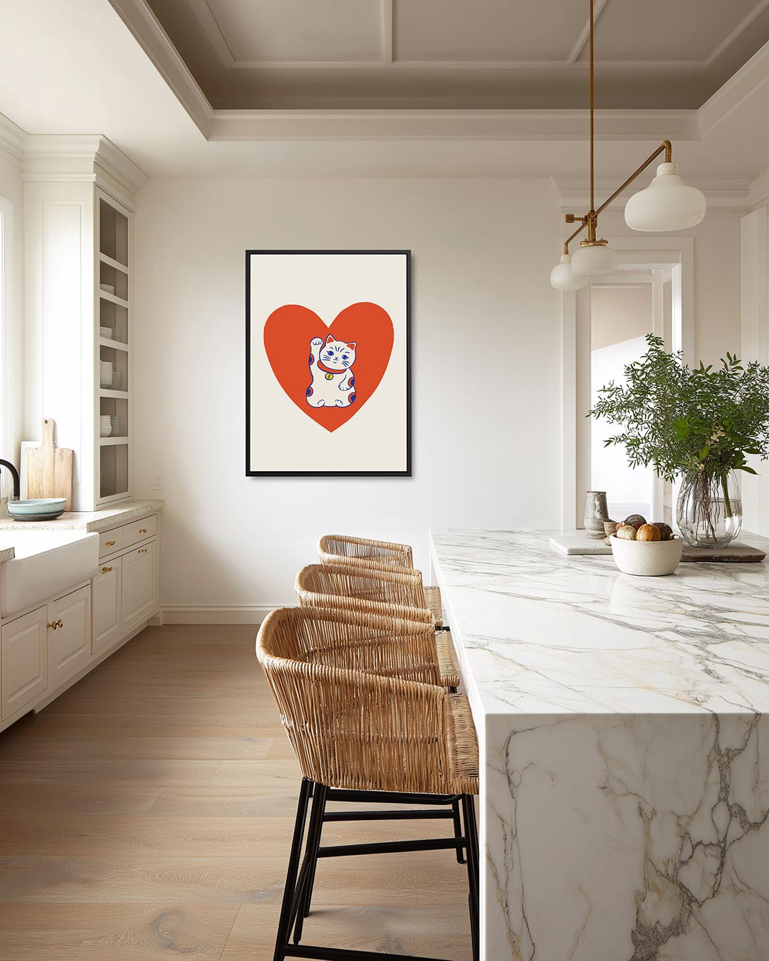 Kat in hart Kunstwerk
