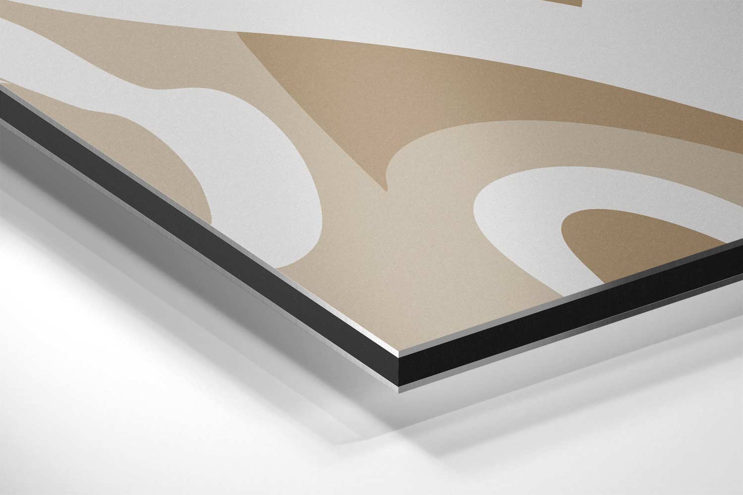 Organische Vormen in Beige Kunstwerk-canvas-dibond-plexiglas-wanddecoratie-WallArtistic