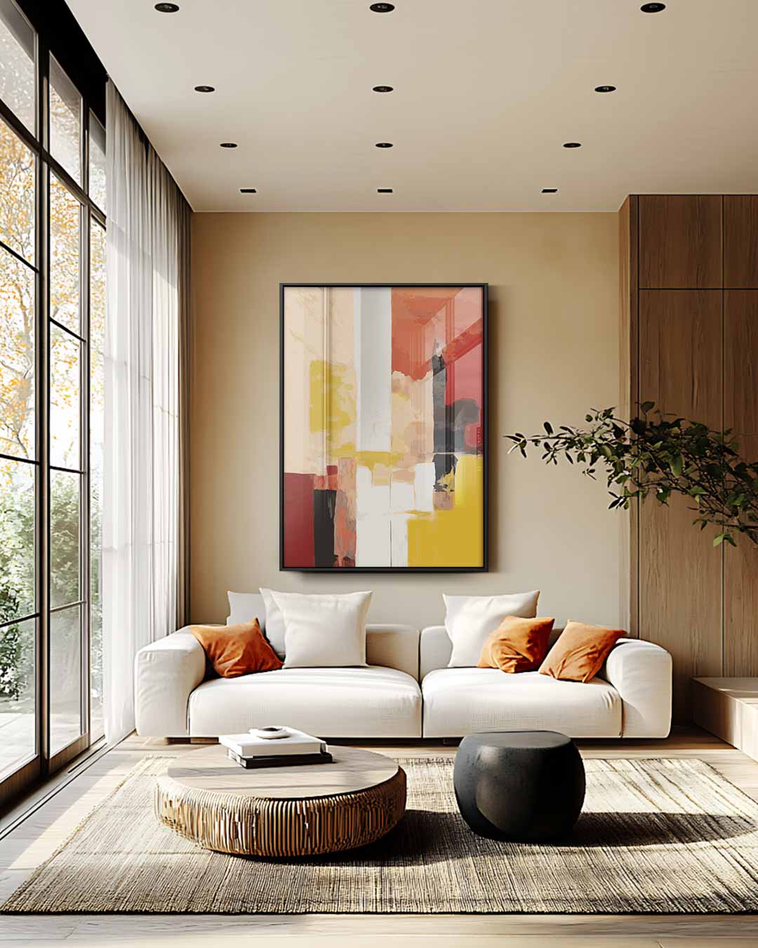 Kleurrijke Abstractie Kunstwerk-canvas-dibond-plexiglas-wanddecoratie-WallArtistic