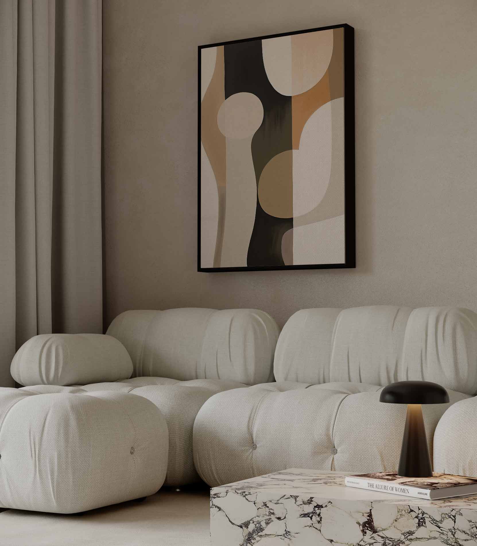 Abstracte Elegantie in Aardetinten Kunstwerk-canvas-dibond-plexiglas-wanddecoratie-WallArtistic