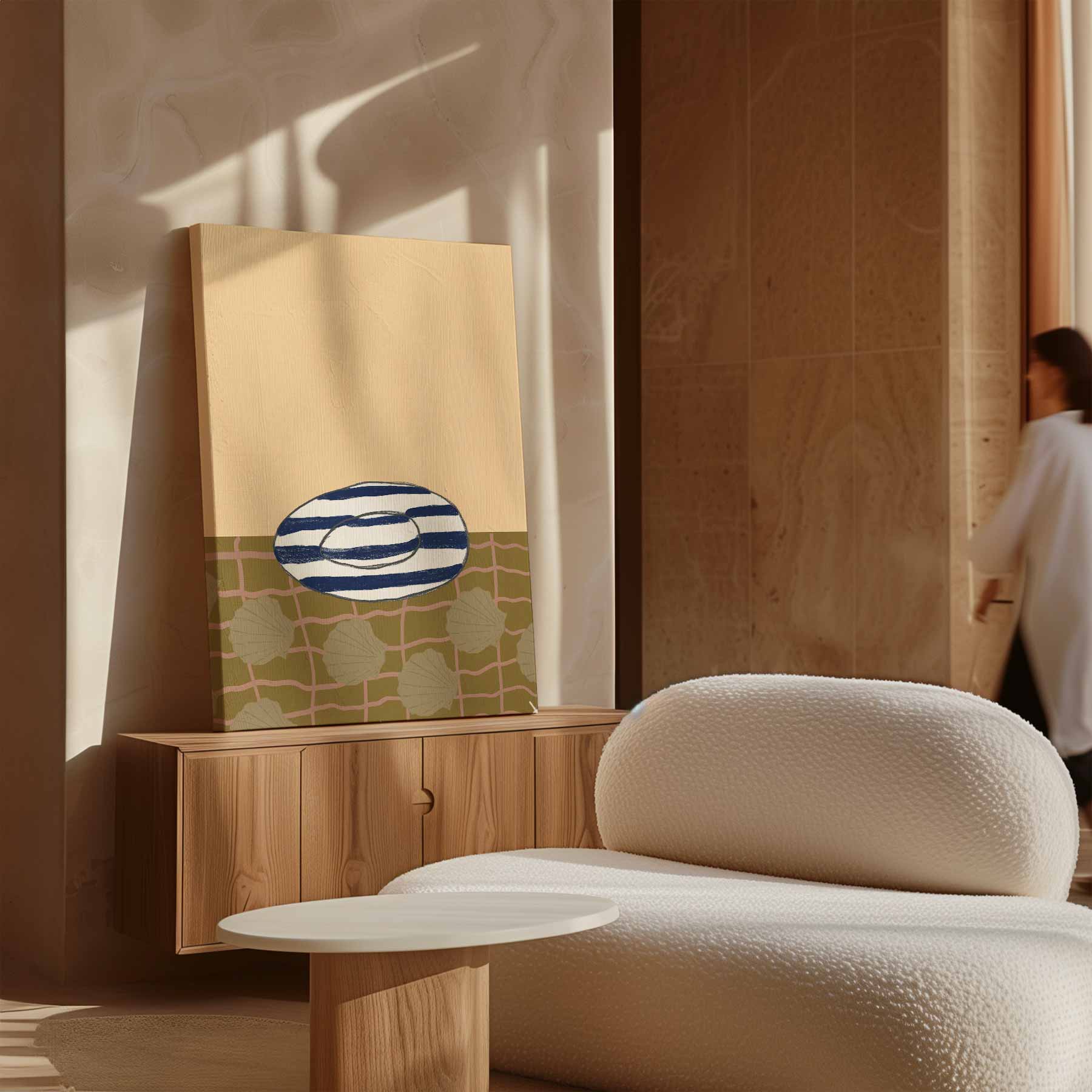 Strandvibes Illustratie Kunstwerk-canvas-dibond-plexiglas-wanddecoratie-WallArtistic