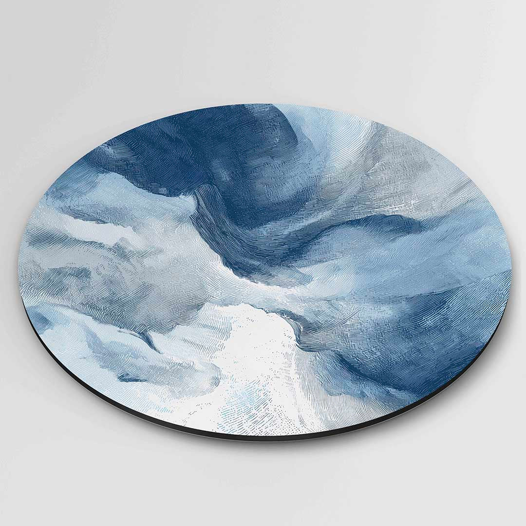 Abstracte blauwe vormen Muurcirkel