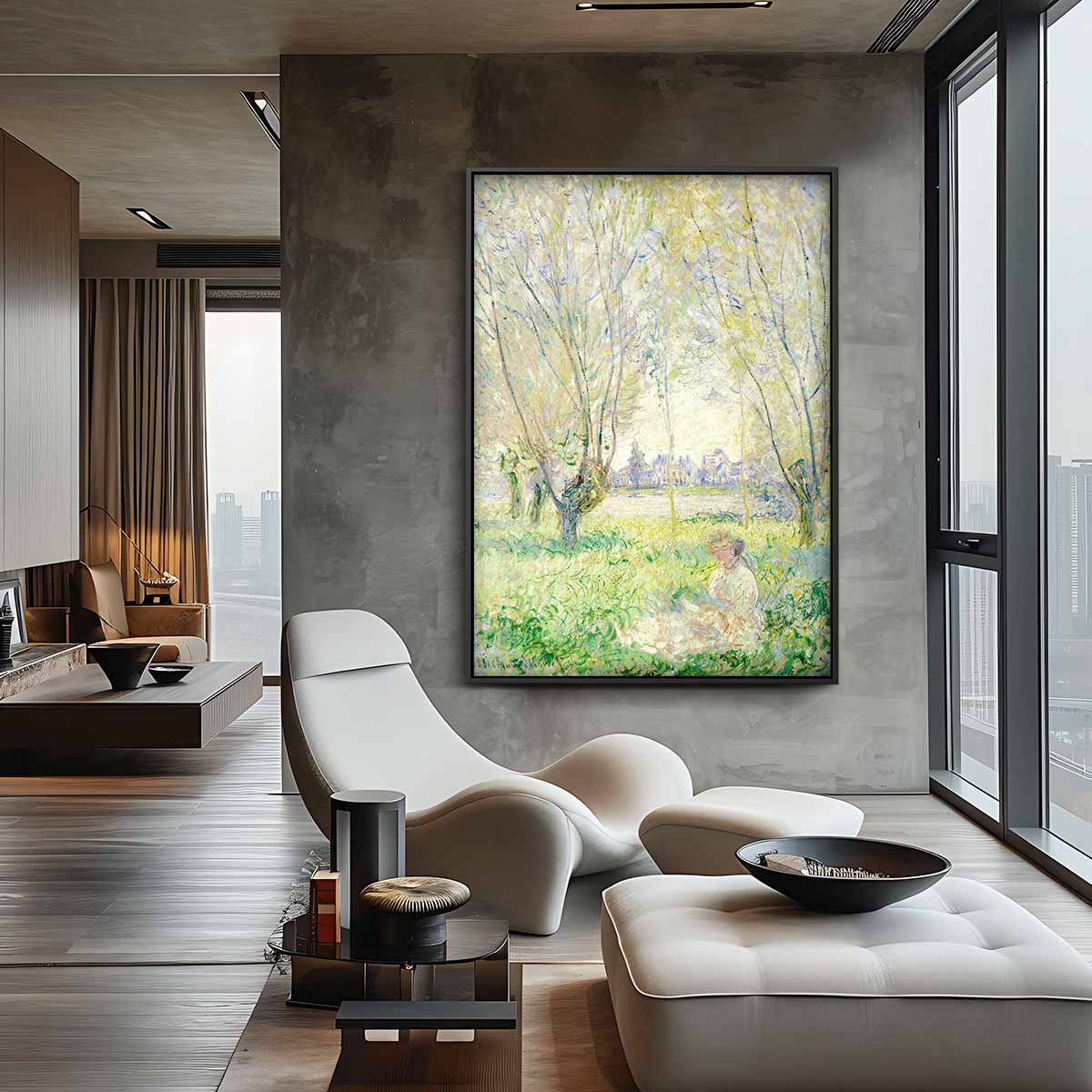 Zomerdag onder de Bomen Kunstwerk-canvas-dibond-plexiglas-wanddecoratie-WallArtistic