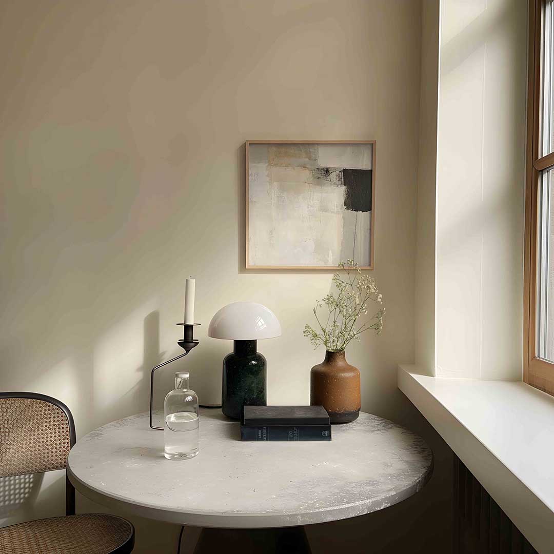 Abstracte beige en zwarte Poster