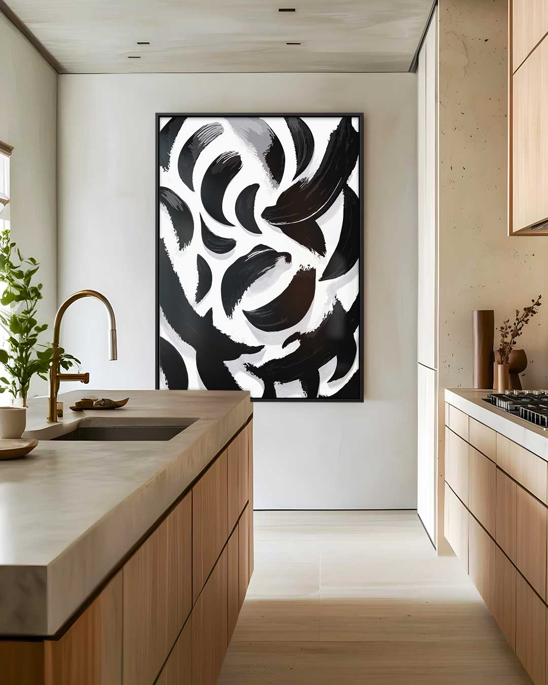 Dans van Zwart en Wit Kunstwerk-canvas-dibond-plexiglas-wanddecoratie-WallArtistic