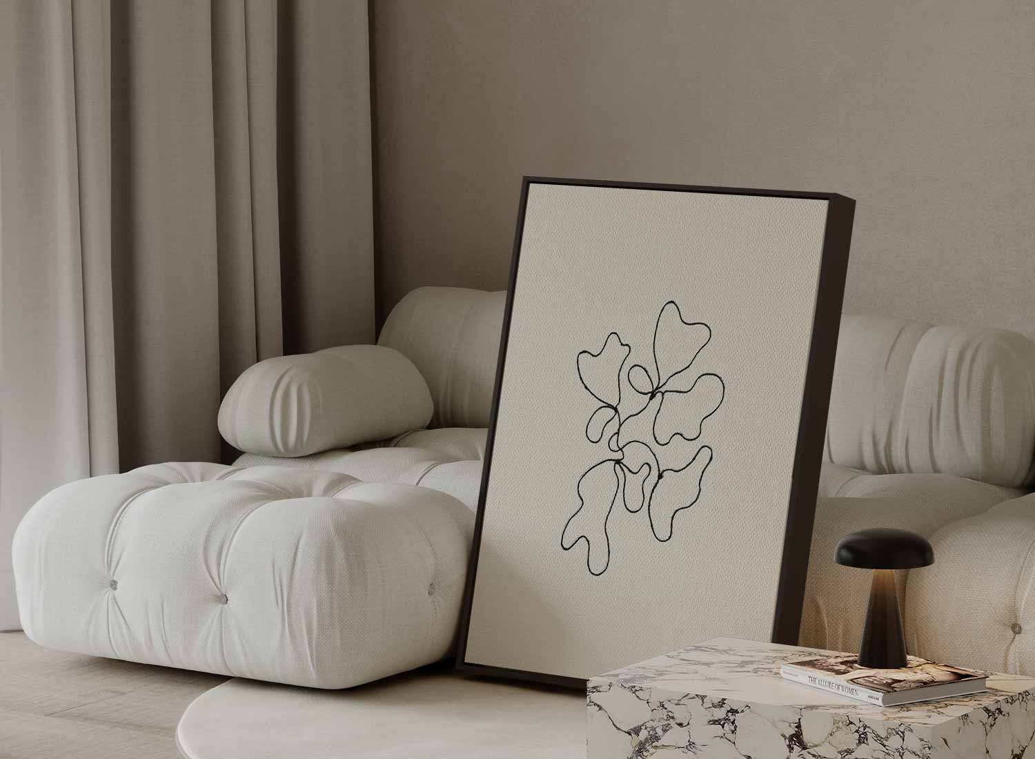 Organische Lijnenspel Kunstwerk-canvas-dibond-plexiglas-wanddecoratie-WallArtistic