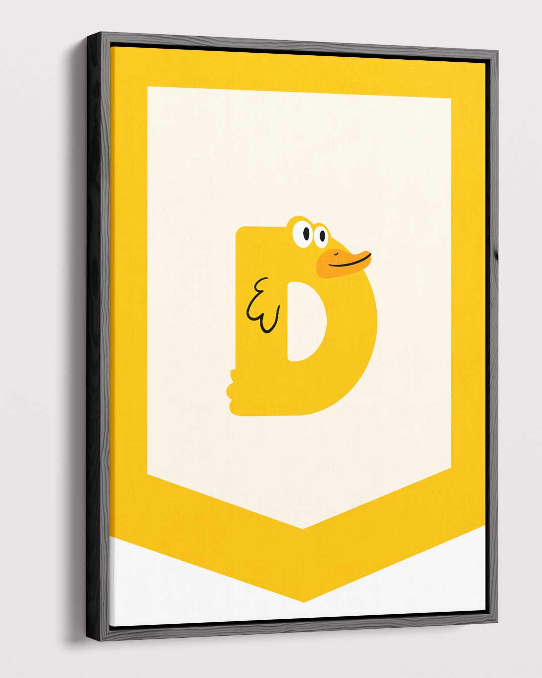 Speelse D-Eend Illustratie Kunstwerk-canvas-dibond-plexiglas-wanddecoratie-WallArtistic