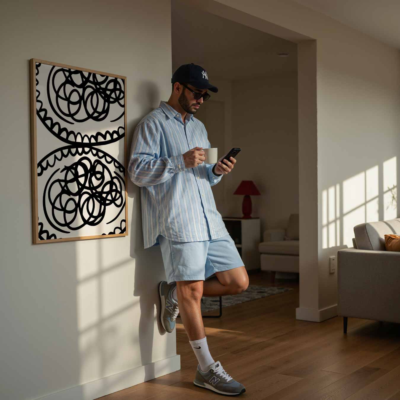 Elegante Krullende Patronen Poster-WallArtistic