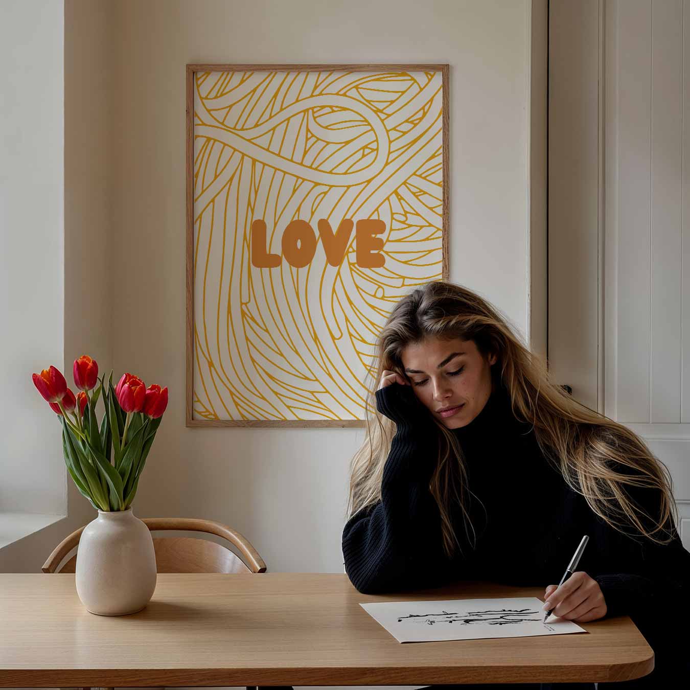 Liefdevolle Gouden Krullen Poster