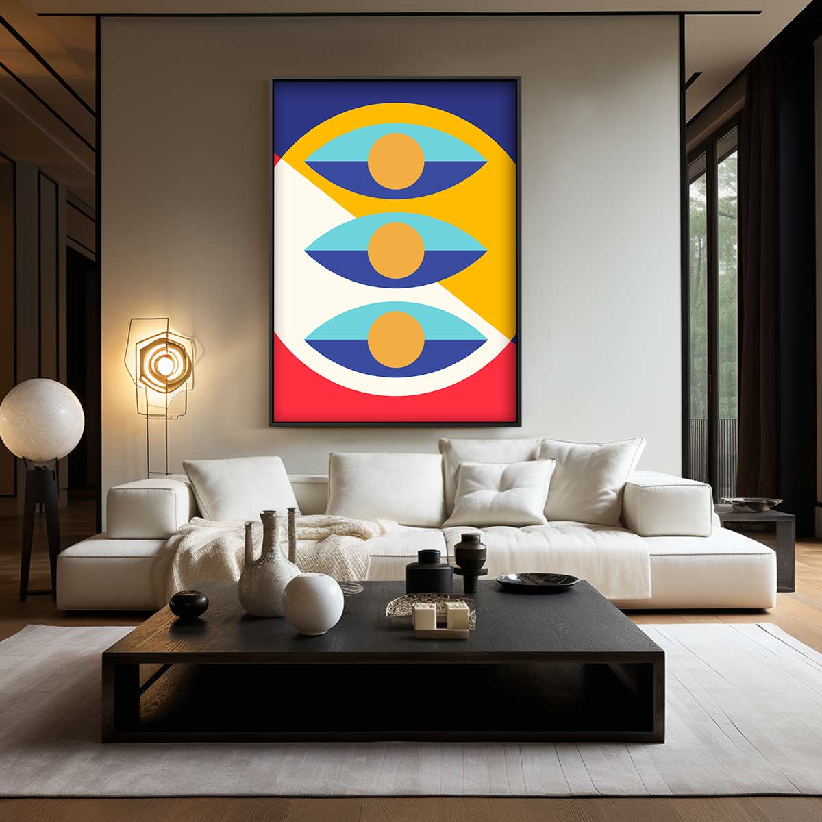 Kleurrijke Geometrie Kunstwerk-canvas-dibond-plexiglas-wanddecoratie-WallArtistic