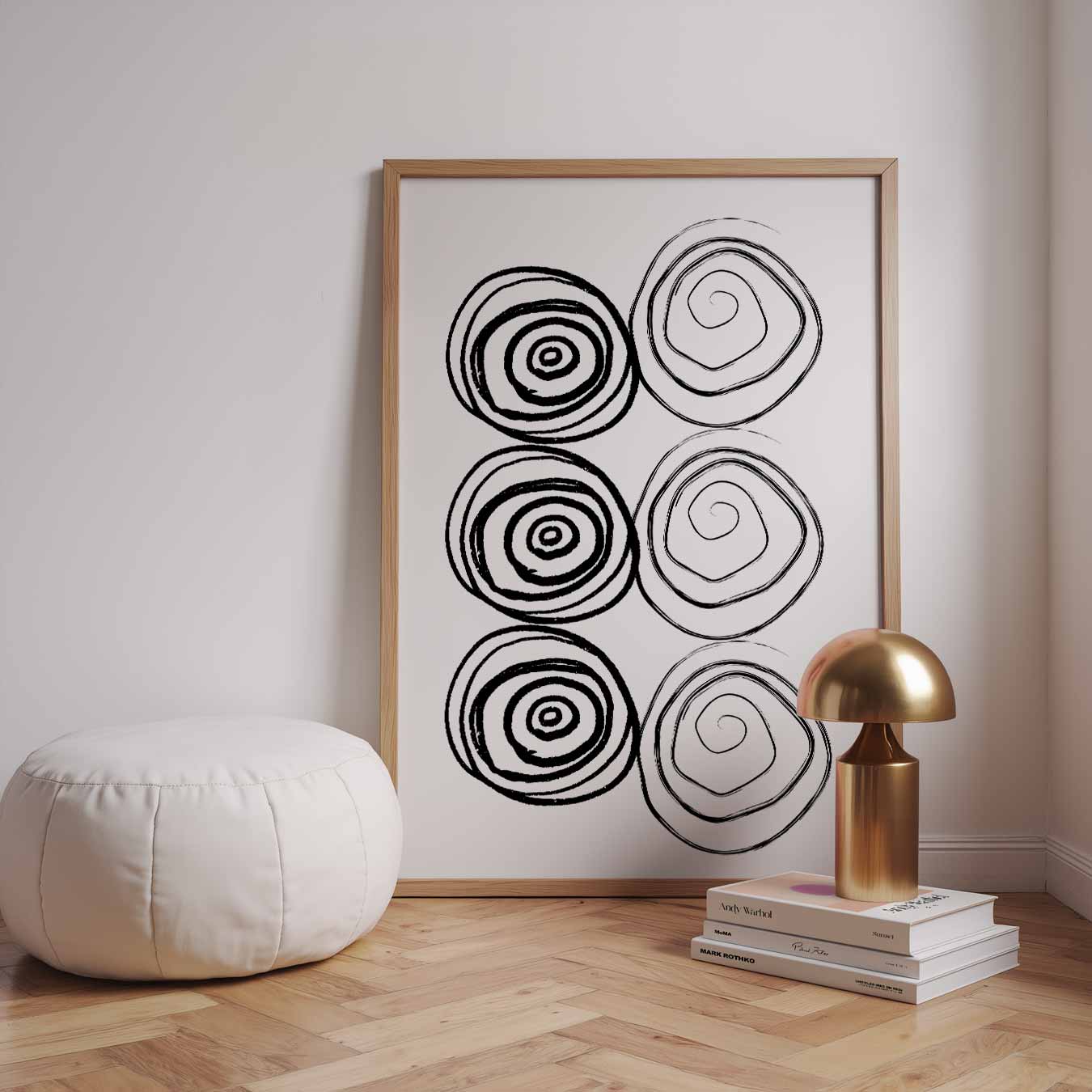 Minimalistische Spiraalpatronen Poster