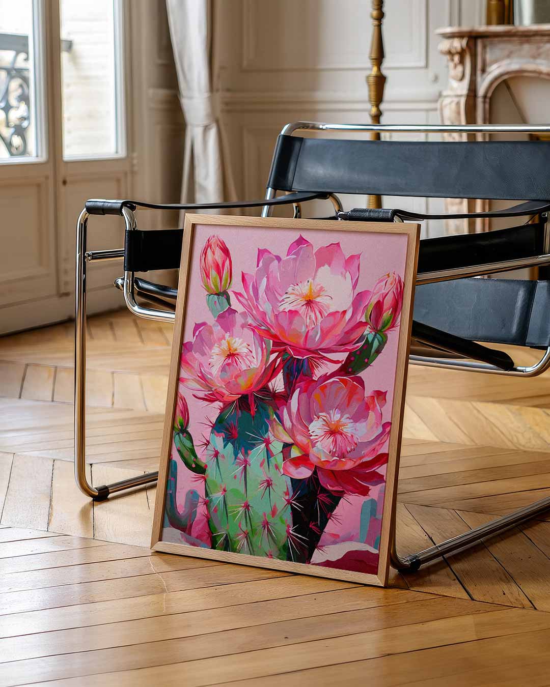 Kleurrijke Cactus Bloei Poster