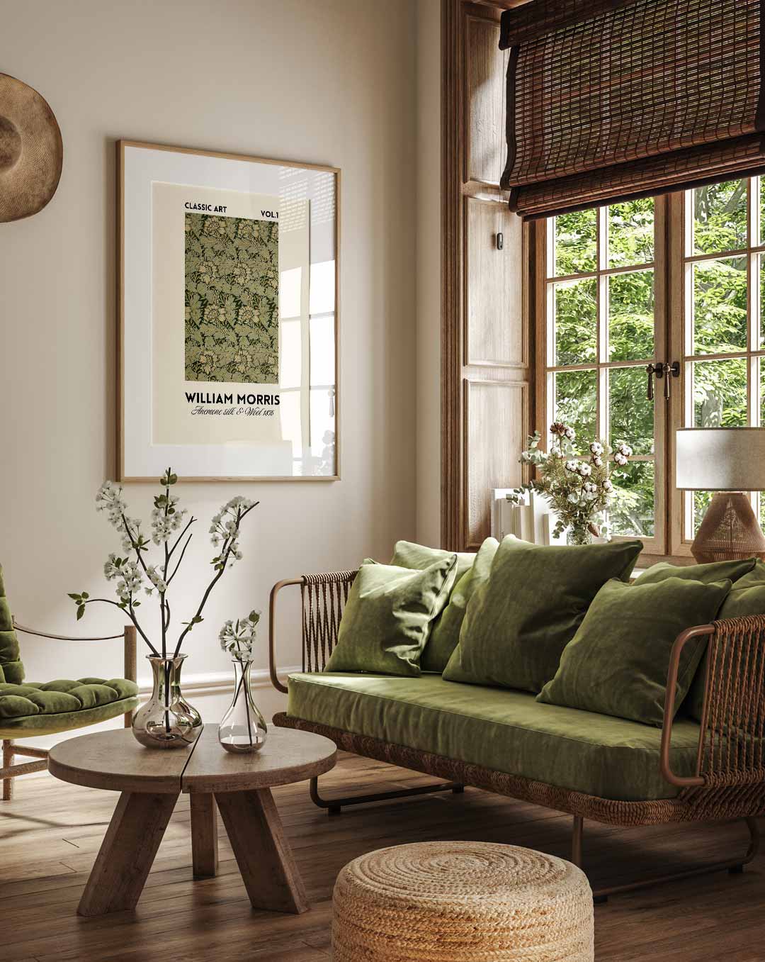William Morris Anemone Silk & Wool 1876 Poster II-WallArtistic