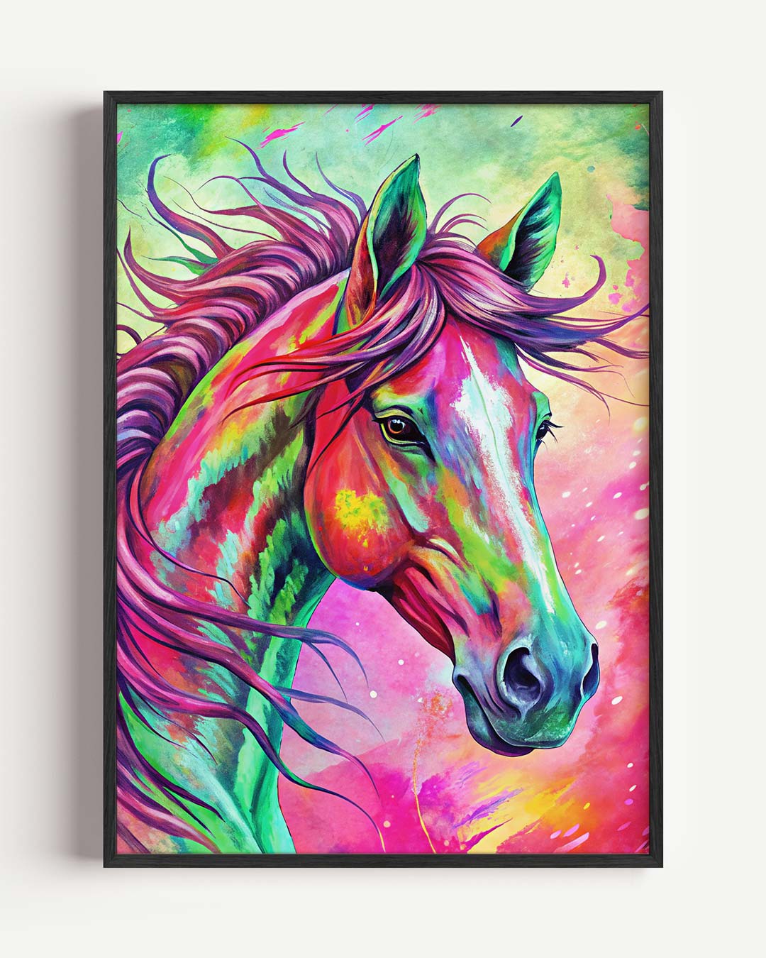 Kleurvolle Paardenkracht Poster-WallArtistic