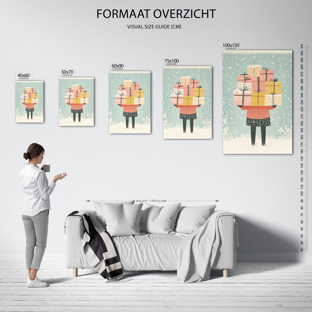 Vrolijke cadeau illustratie Kunstwerk