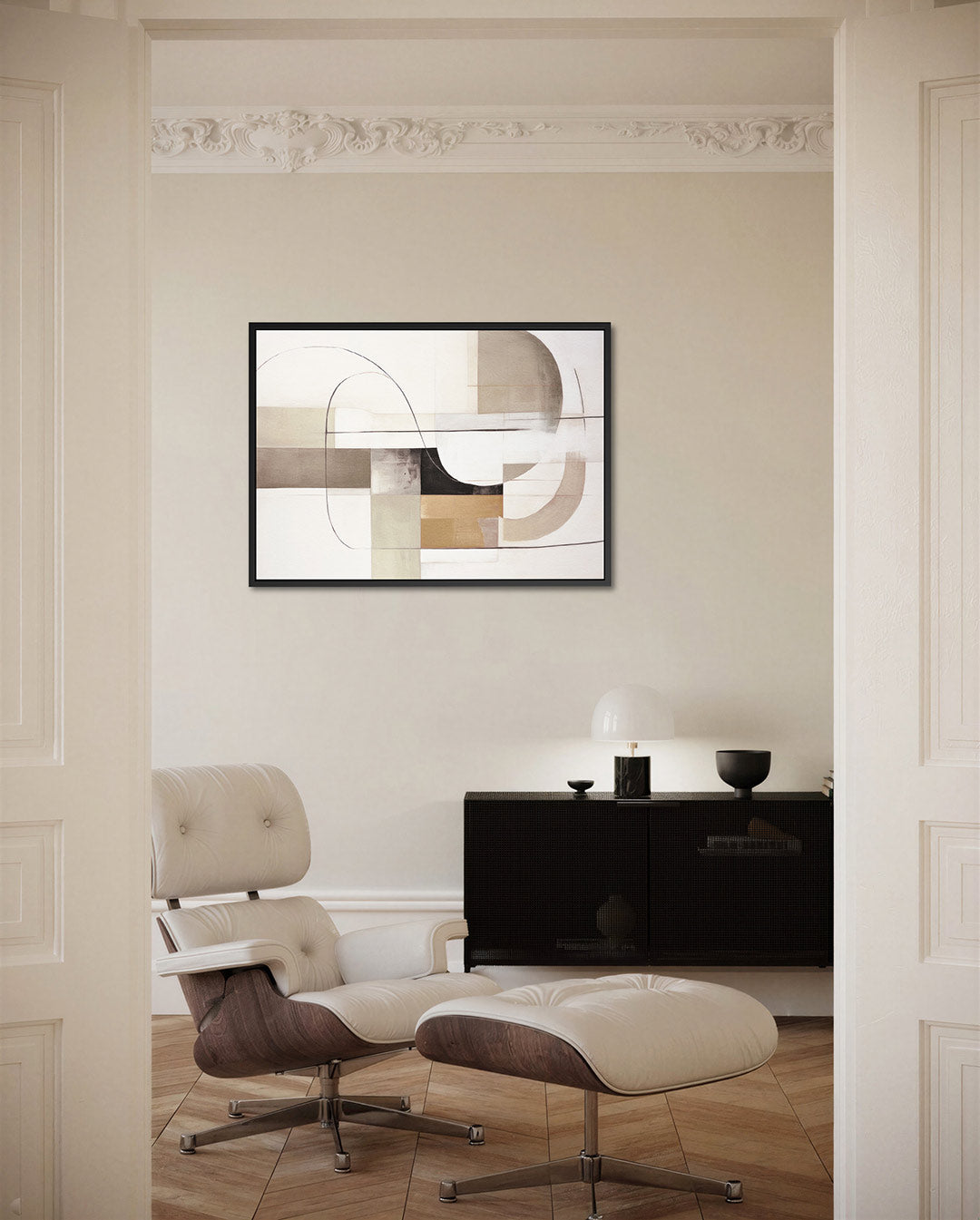 Geometrische lijnen compositie Kunstwerk