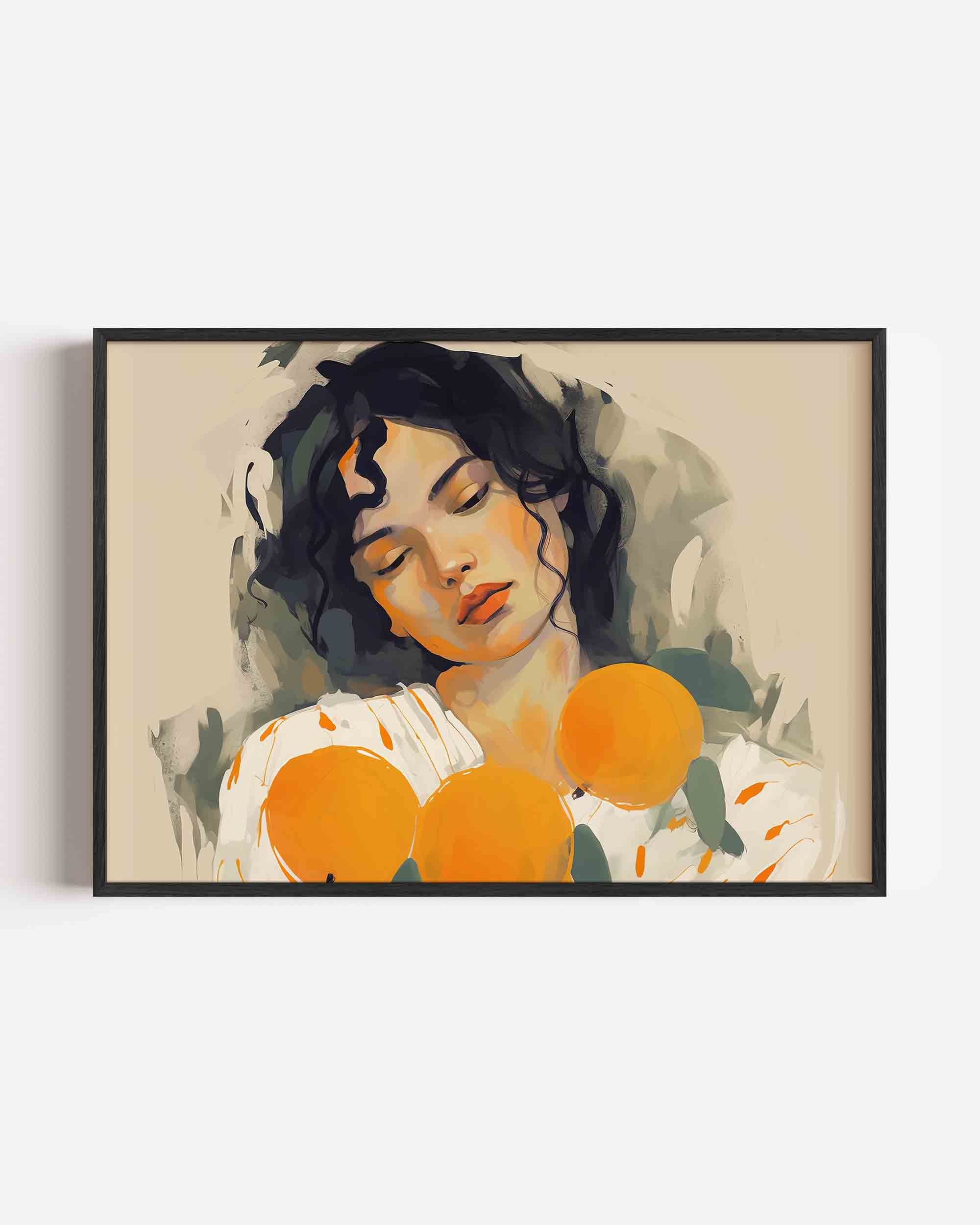 Vrouw met sinaasappels Poster