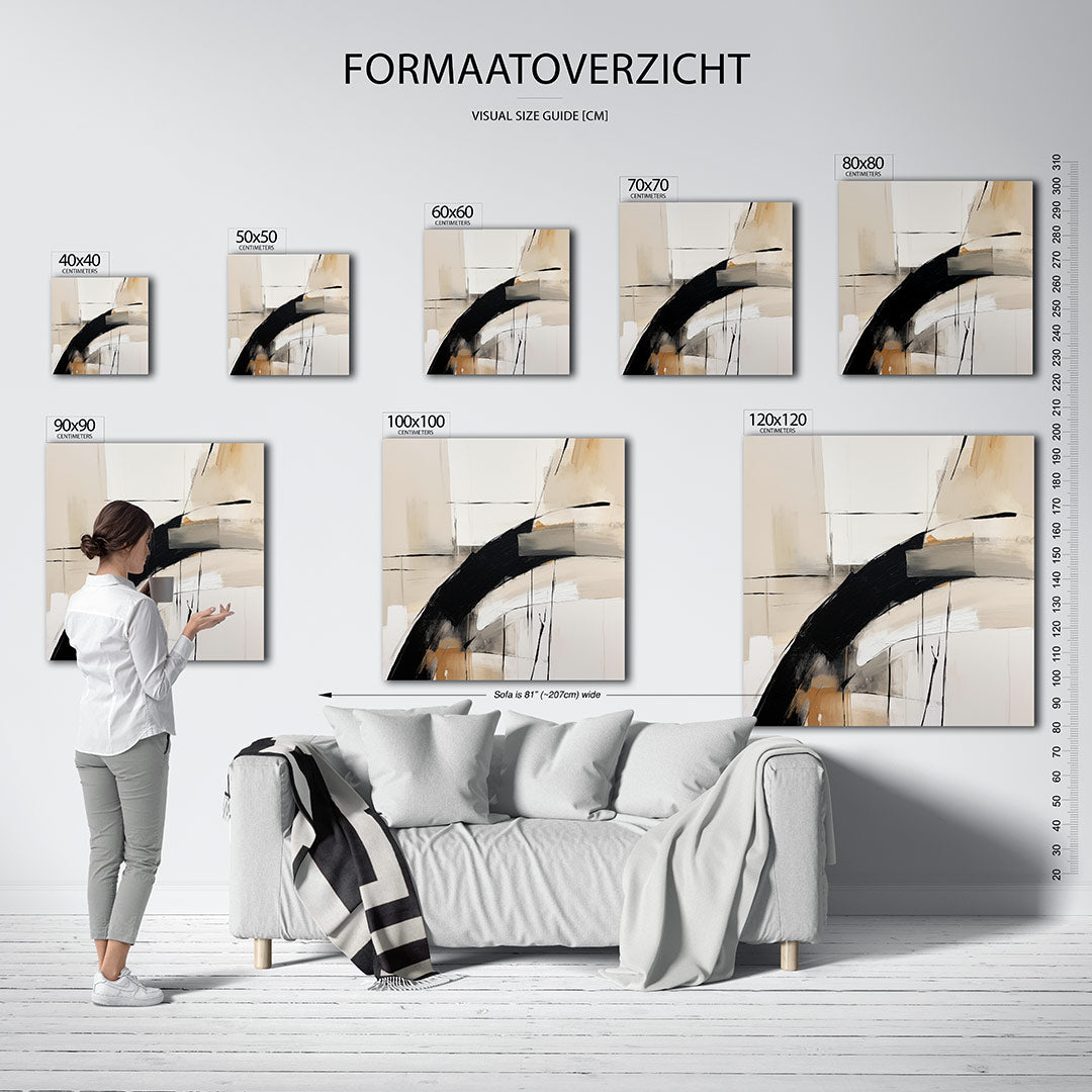 Dynamische lijnen compositie Kunstwerk