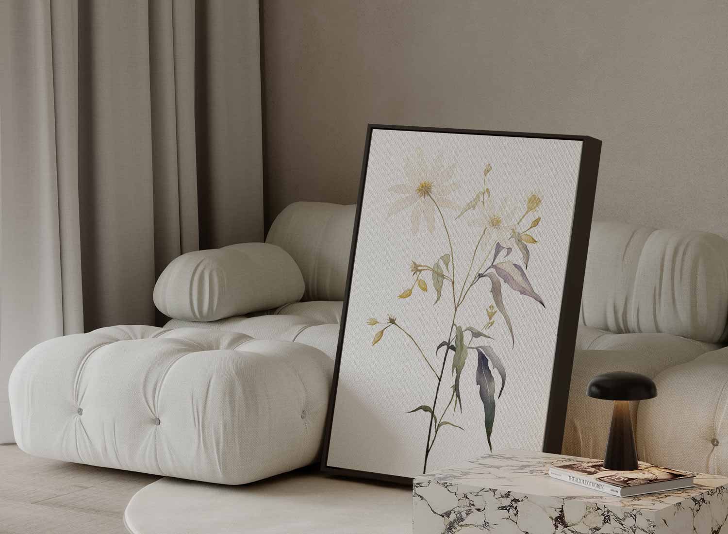 Zachte Bloemenpracht in Waterverf Kunstwerk-canvas-dibond-plexiglas-wanddecoratie-WallArtistic