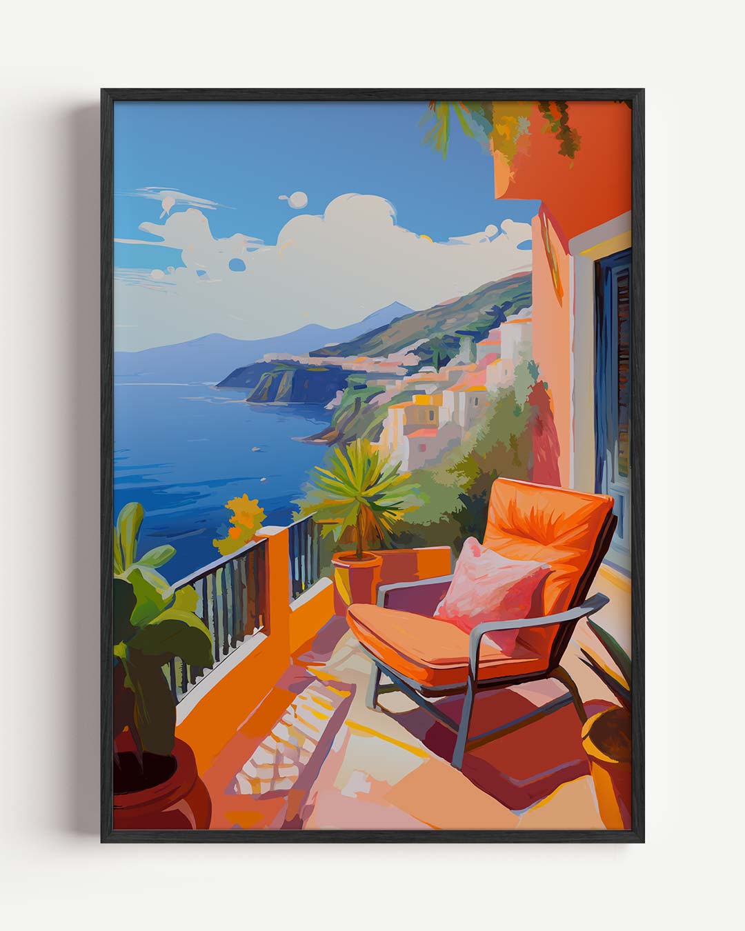 Zonnig Terras aan de Kust Poster-WallArtistic