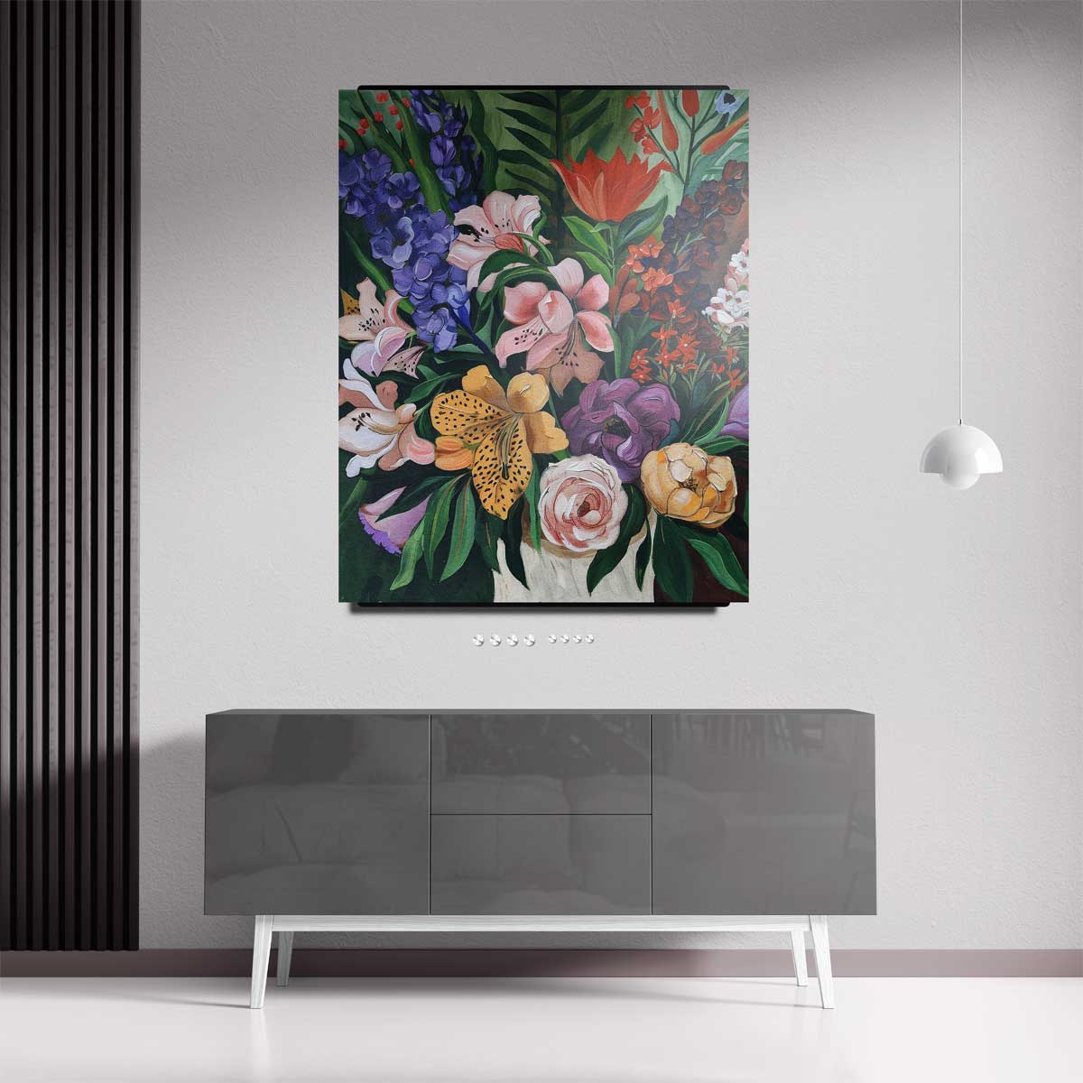 Bloemrijke Fantasie Kunstwerk-canvas-dibond-plexiglas-wanddecoratie-WallArtistic