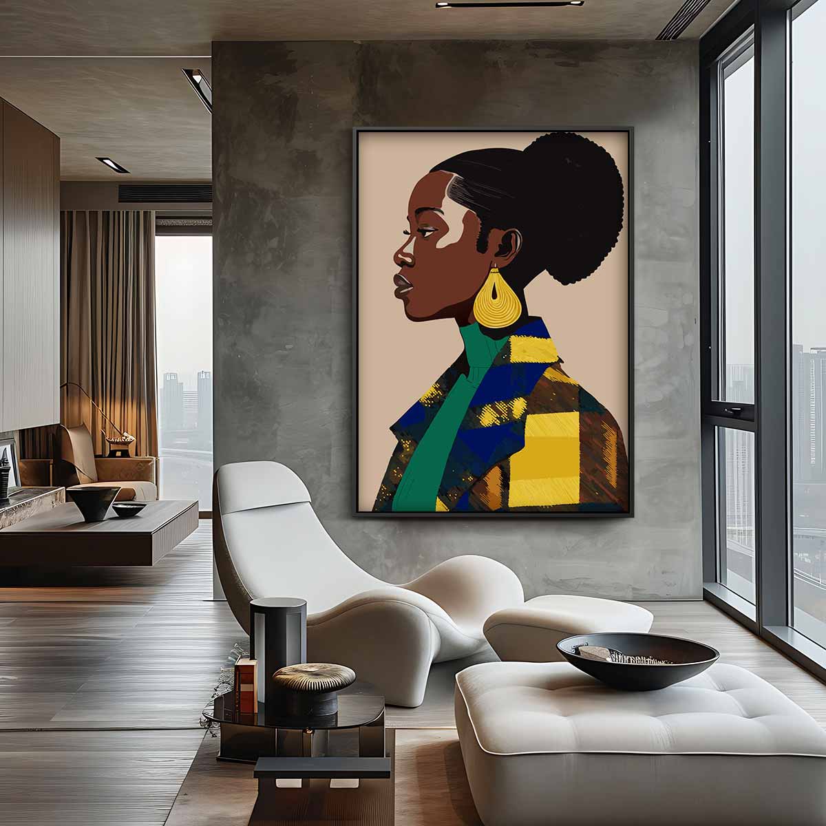 Stijlvolle Vrouwelijke Glans Kunstwerk-canvas-dibond-plexiglas-wanddecoratie-WallArtistic