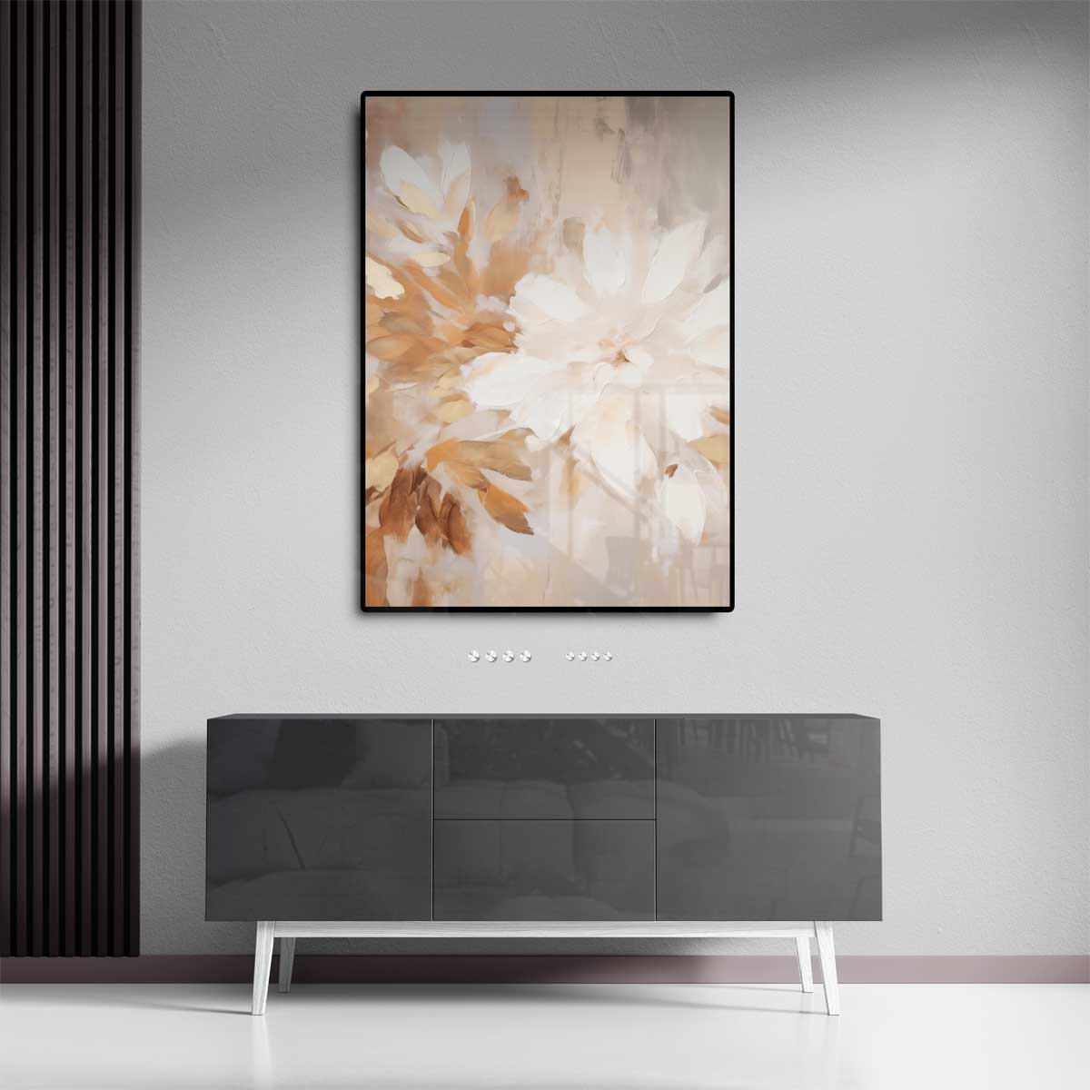 Floraal Gefluister in Neutrale Tinten Kunstwerk-canvas-dibond-plexiglas-wanddecoratie-WallArtistic