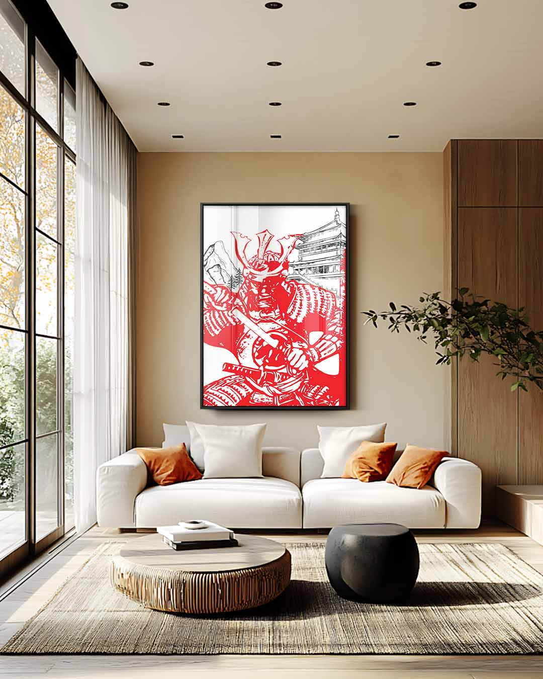 Samoerai Geestkracht Kunstwerk-canvas-dibond-plexiglas-wanddecoratie-WallArtistic