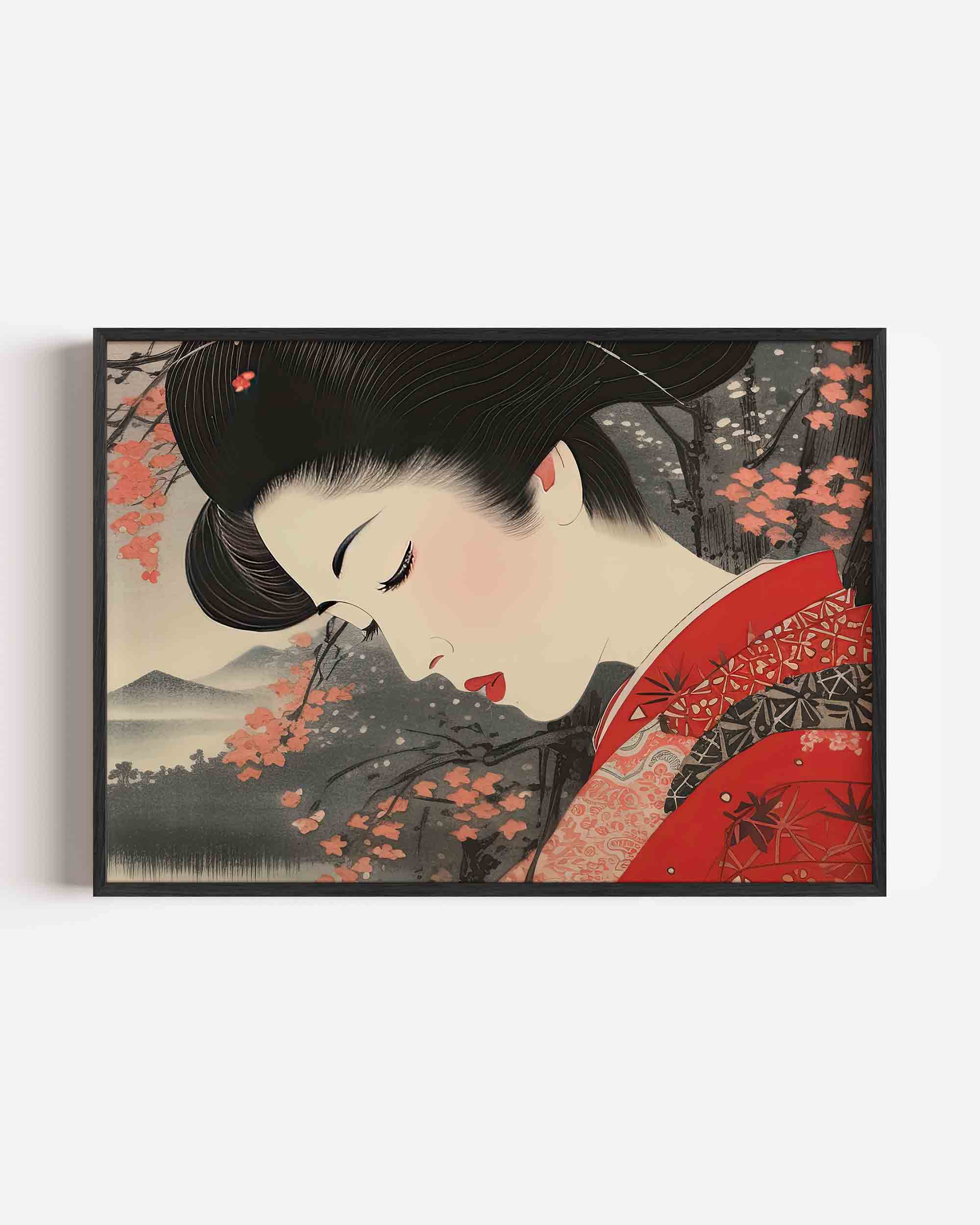 Vrouw in kimono Poster