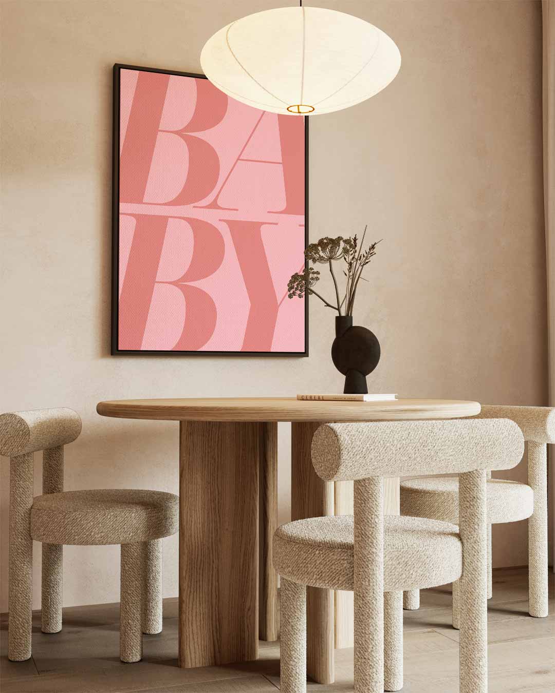 Moderne Typografie Kunst "Baby Kunstwerk-canvas-dibond-plexiglas-wanddecoratie-WallArtistic