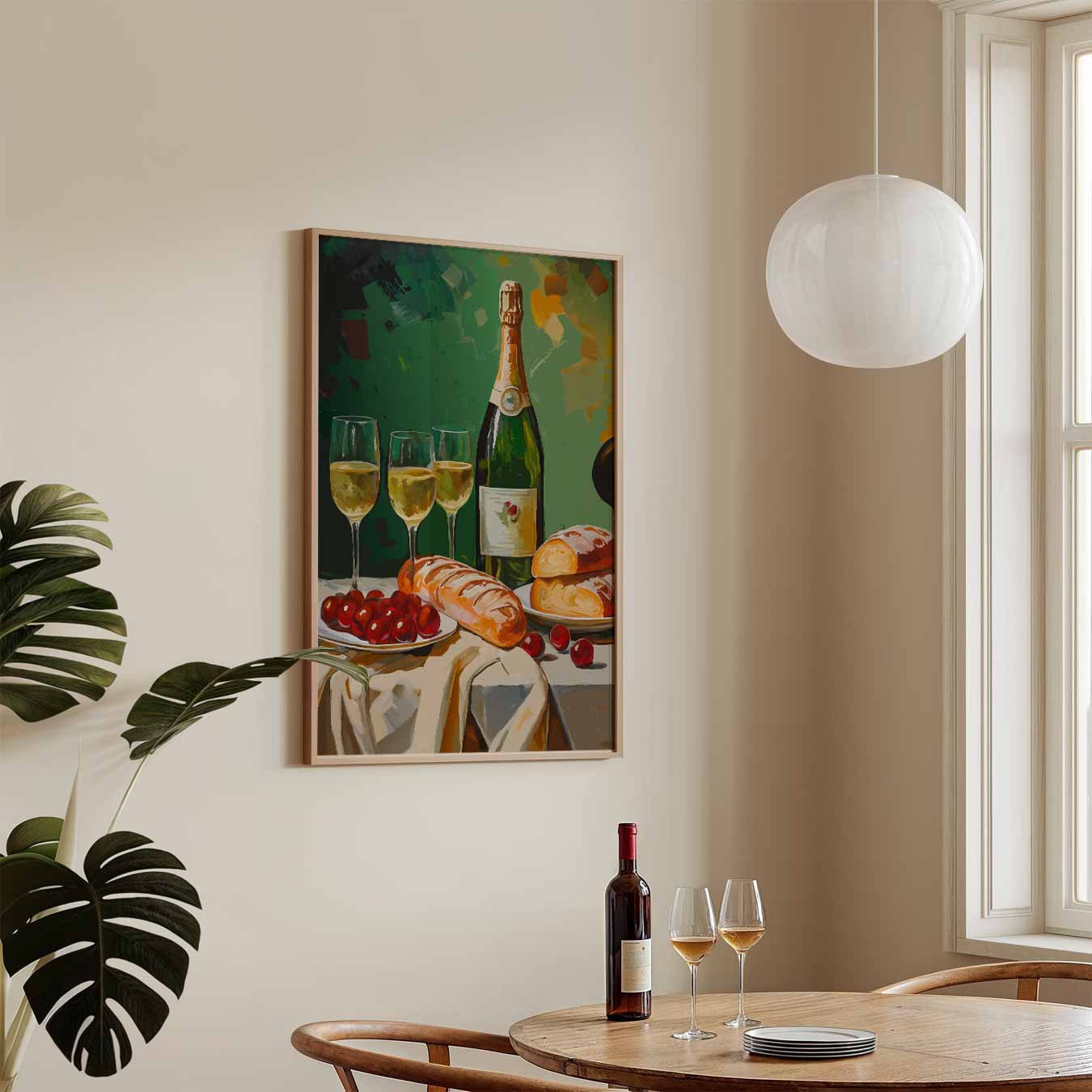 Stijlvolle Champagne en Brunch Poster-WallArtistic