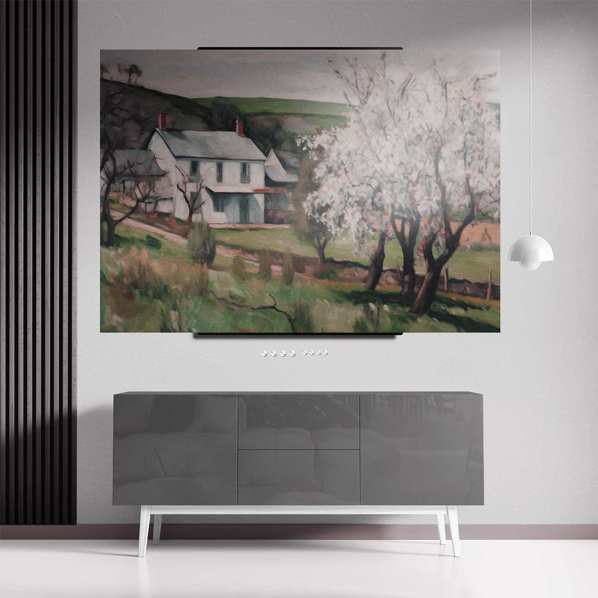 Voorjaar op het Platteland Kunstwerk-canvas-dibond-plexiglas-wanddecoratie-WallArtistic